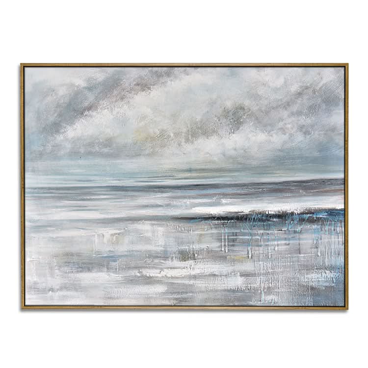 Die Ruhe vor dem Sturm - handgefertigtes Ölgemälde auf Leinwand, Kunstdruck, Strand-Wandkunst