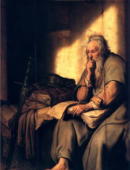 Rembrandt LA Potre Paul En Prison Stuttgart 1627