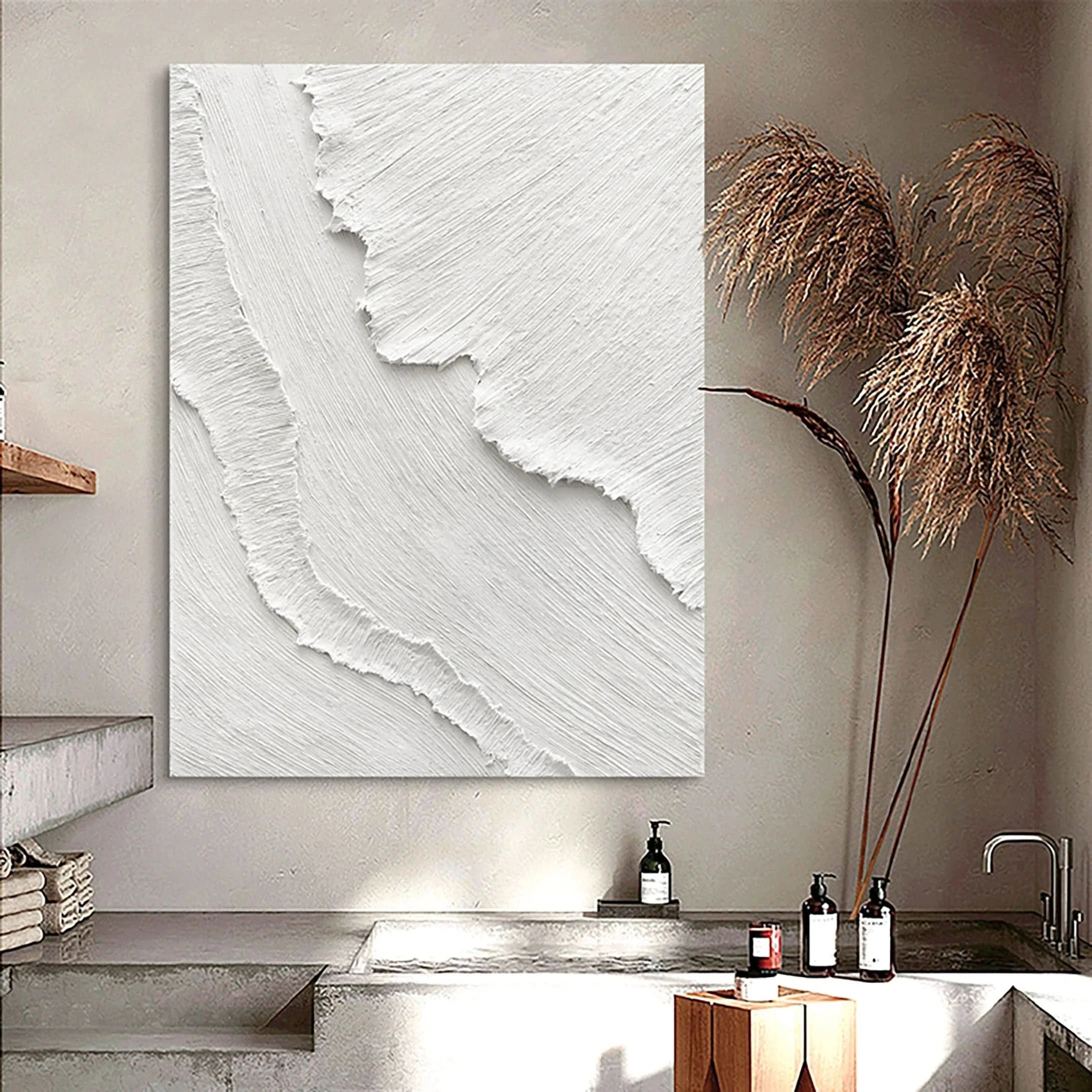 3D Texture Plaster Art Minimalisti Painting on Canvas Original