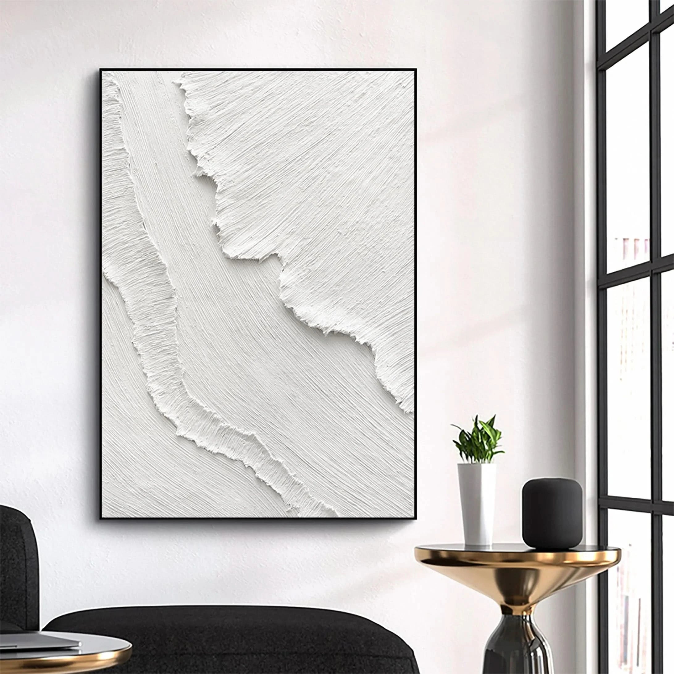 3D Texture Plaster Art Minimalisti Painting on Canvas Original