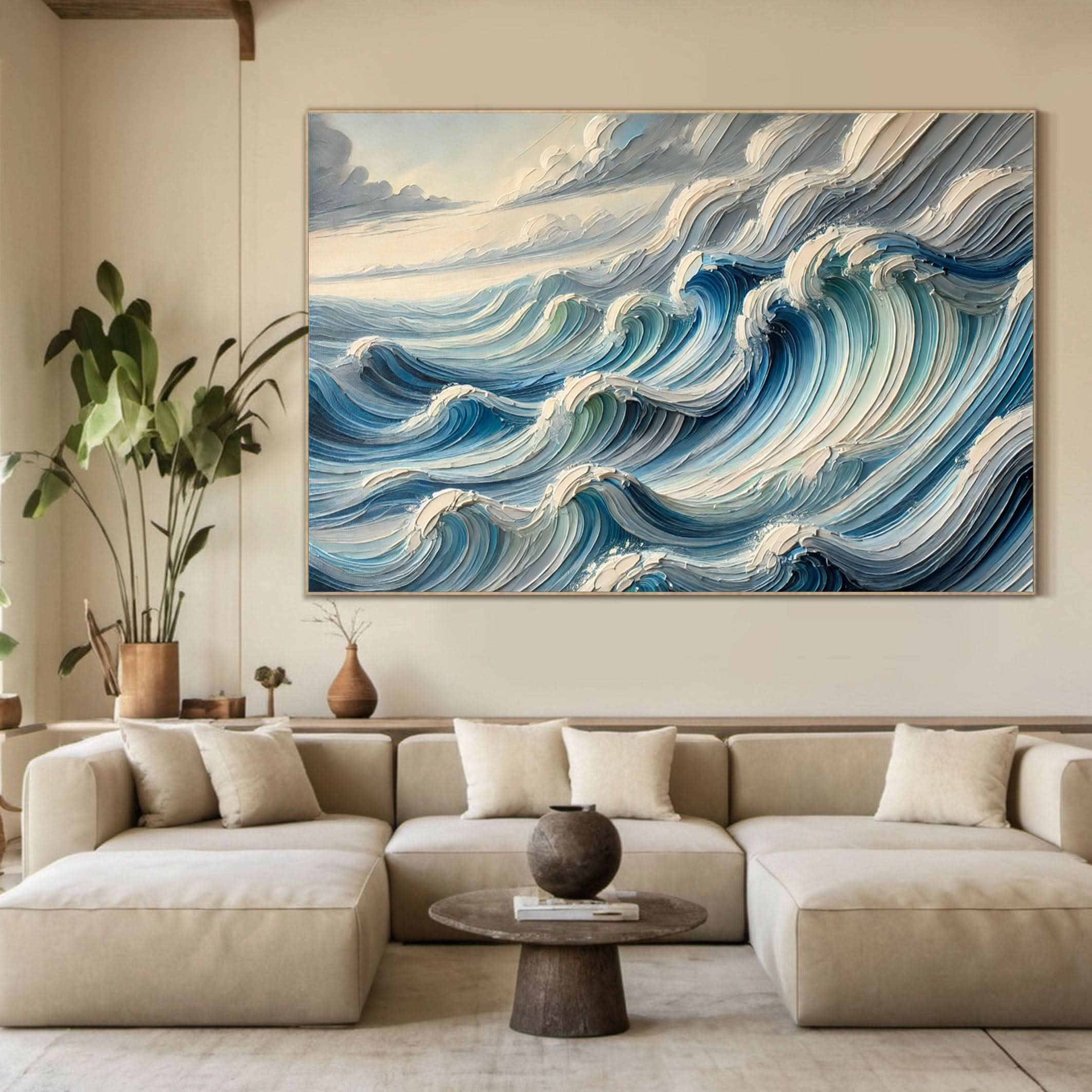 Majestic Ocean Wave Canvas Art Large Coastal Decor for Living Room #OS 080