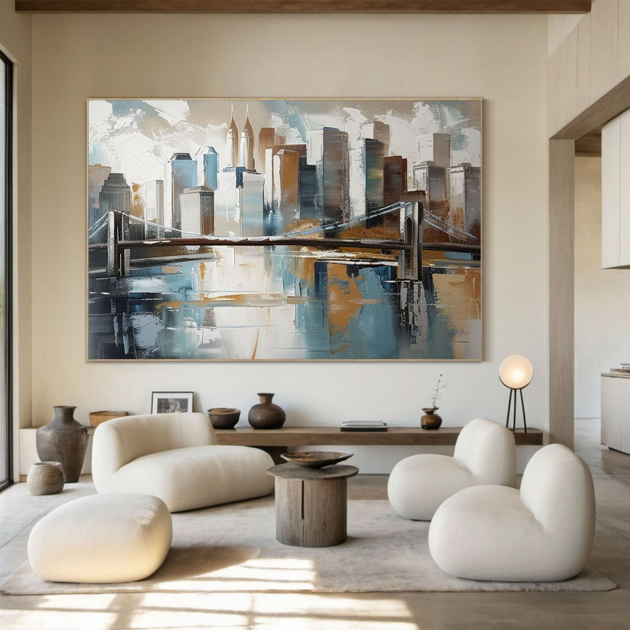 Urban Reflections Wall Art Large Canvas for Sophisticated Interiors #ULA 004