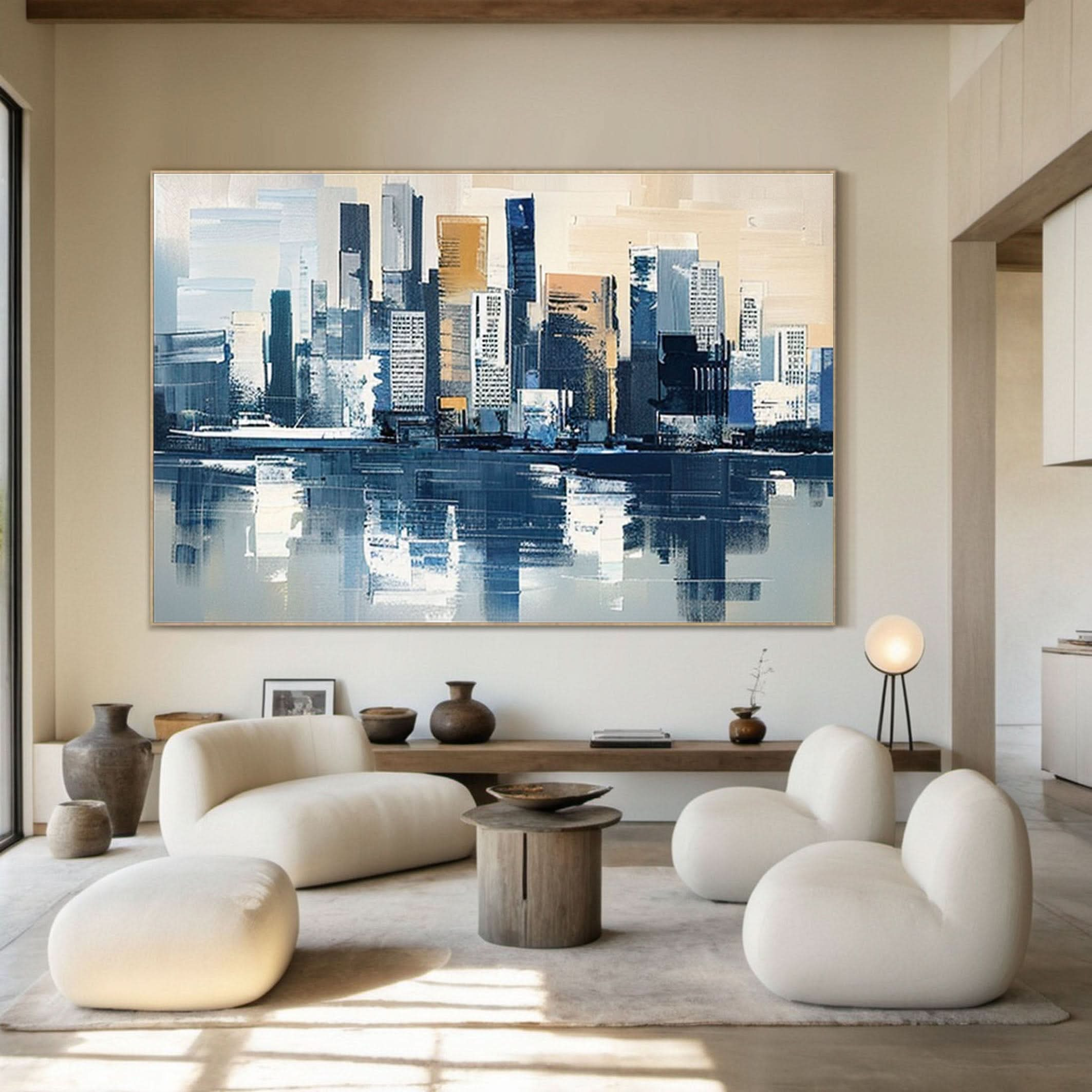 Urban Reflections Wall Art Large Canvas for Sophisticated Interiors #ULA 002