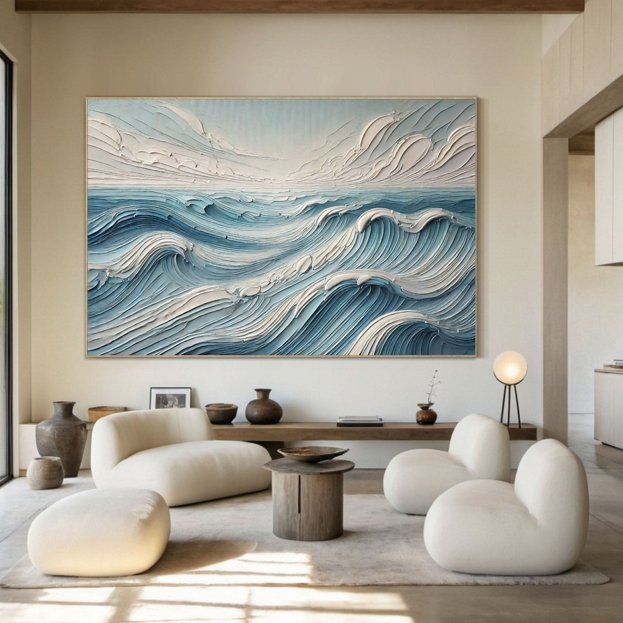 Majestic Ocean Wave Canvas Art Large Coastal Decor for Living Room #OS 081