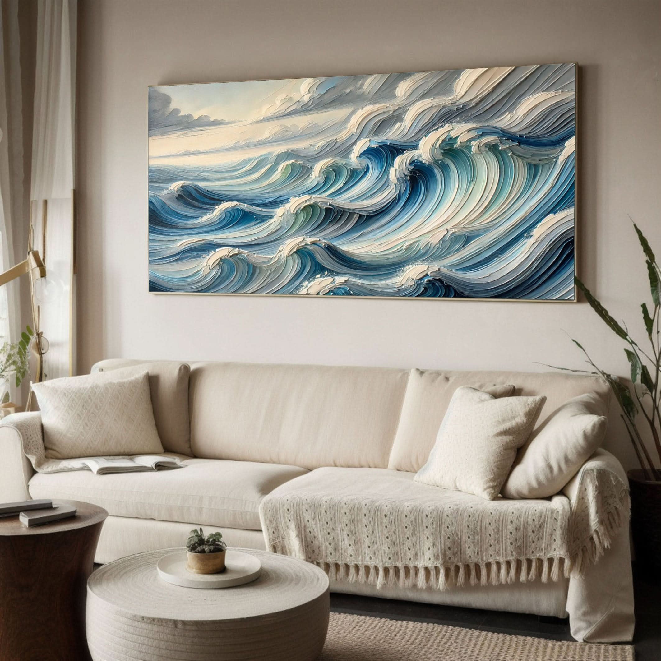 Majestic Ocean Wave Canvas Art Large Coastal Decor for Living Room #OS 080