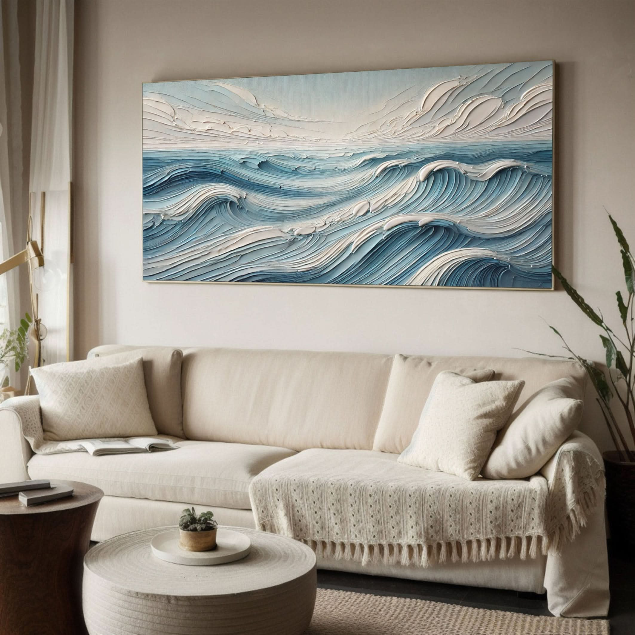 Majestic Ocean Wave Canvas Art Large Coastal Decor for Living Room #OS 081