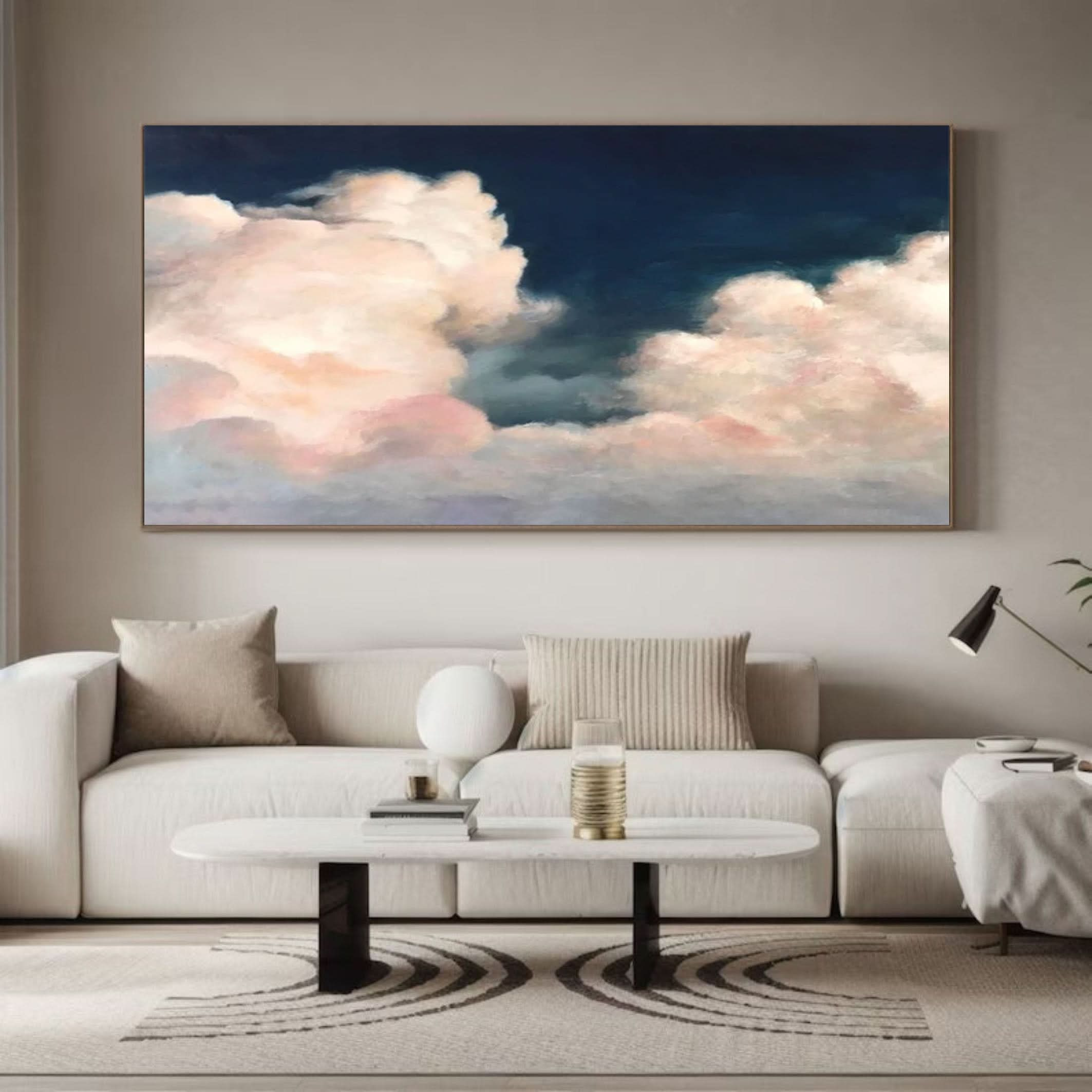 Luminous Sky Clouds Canvas Soft Pastel Wall Art for Serene Decor #OS 004