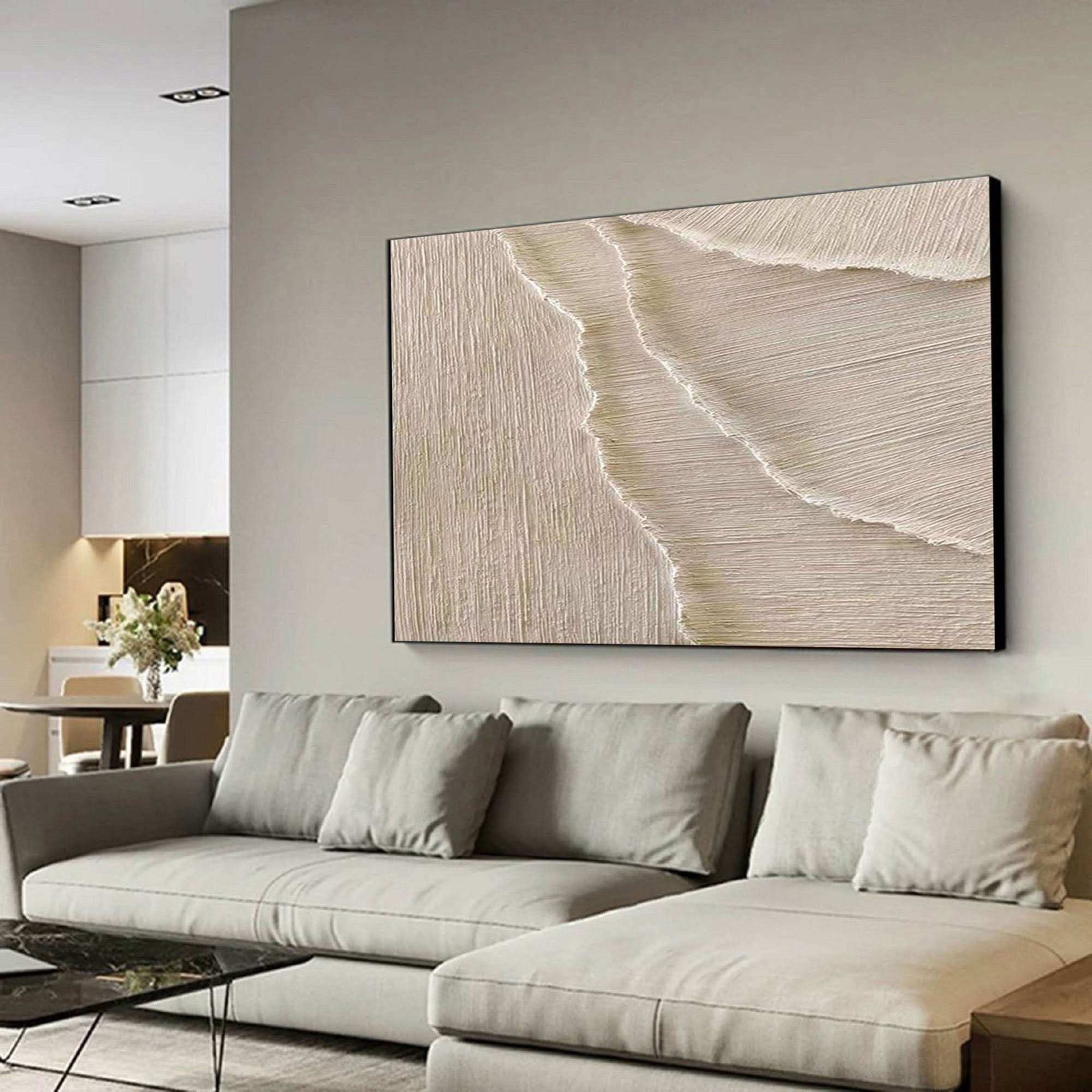 Beige & Brown Abstract Painting #CXA 025