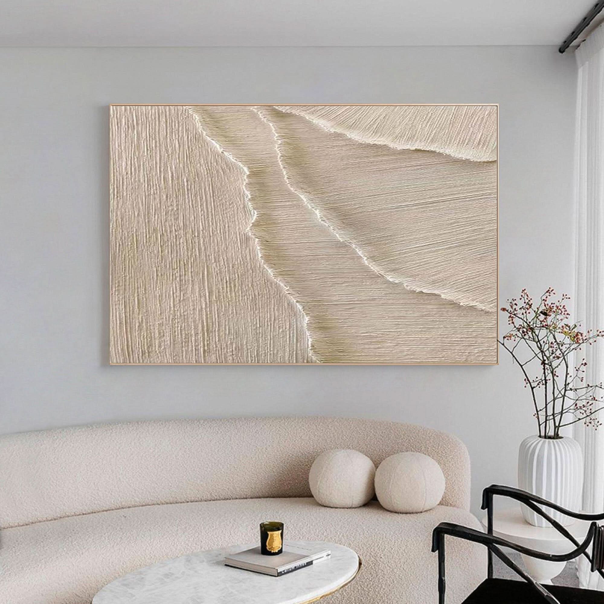 Beige & Brown Abstract Painting #CXA 025