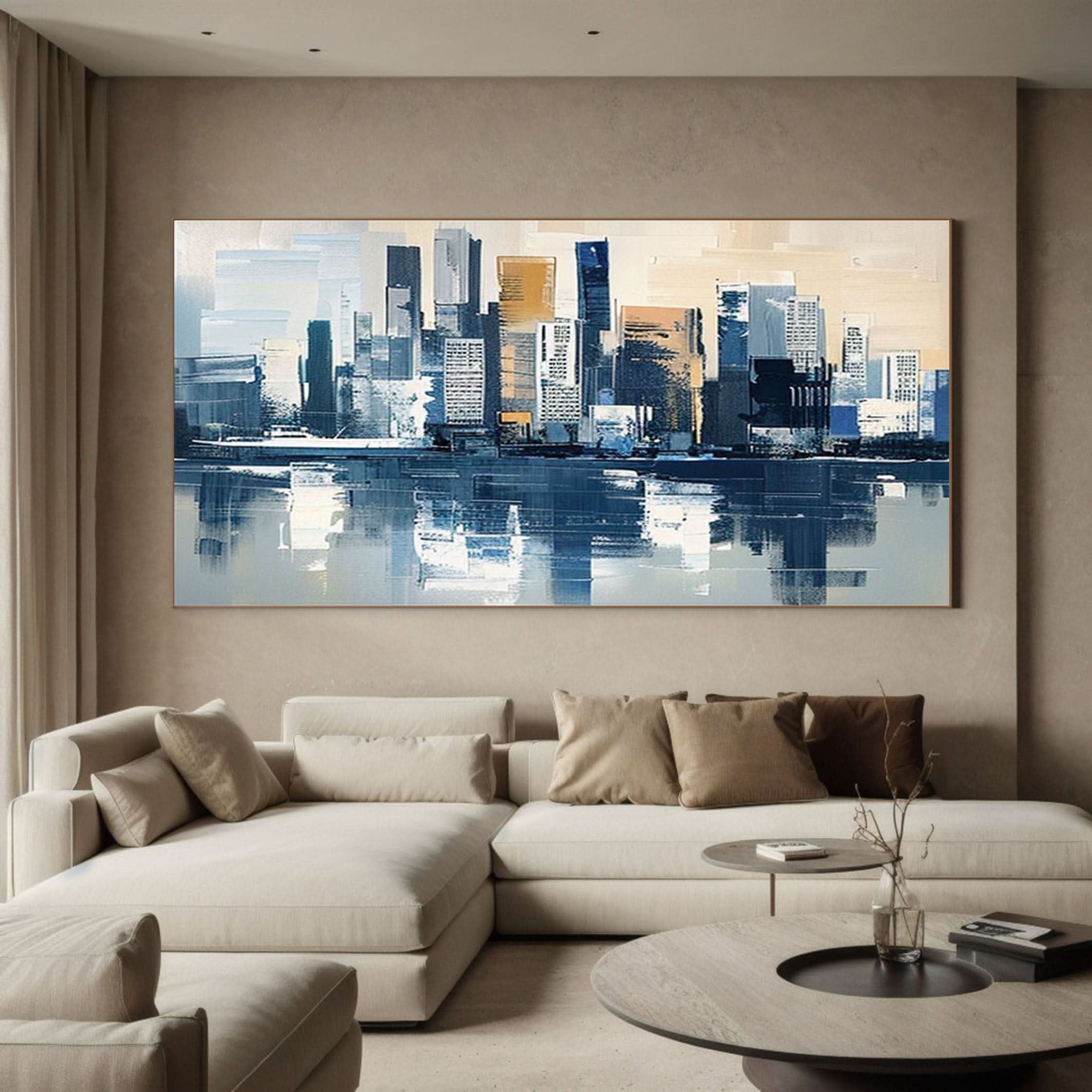 Urban Reflections Wall Art Large Canvas for Sophisticated Interiors #ULA 002