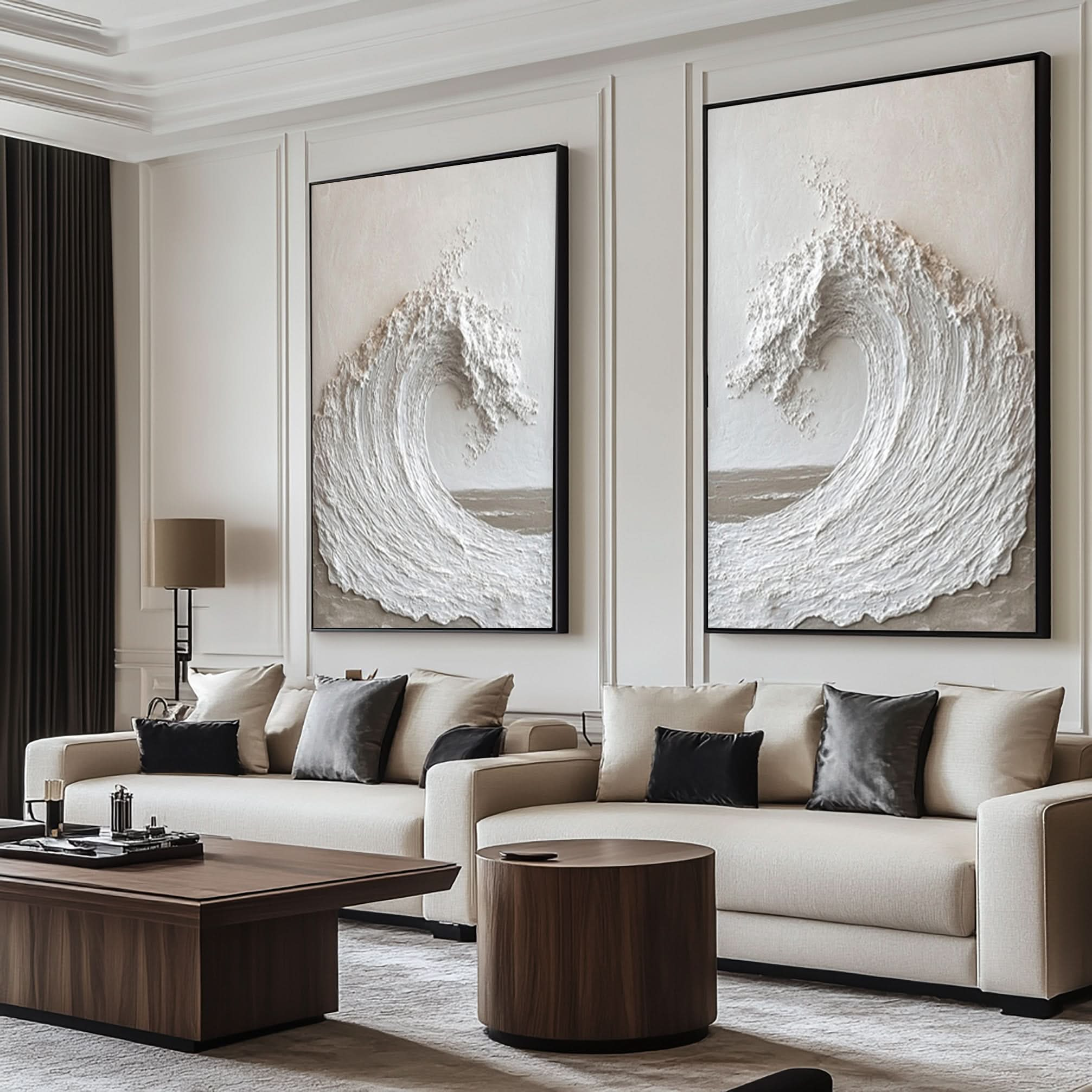 Abstract Ocean Wall Art - Textured Large Wall Art SET OF 2 #OS 082