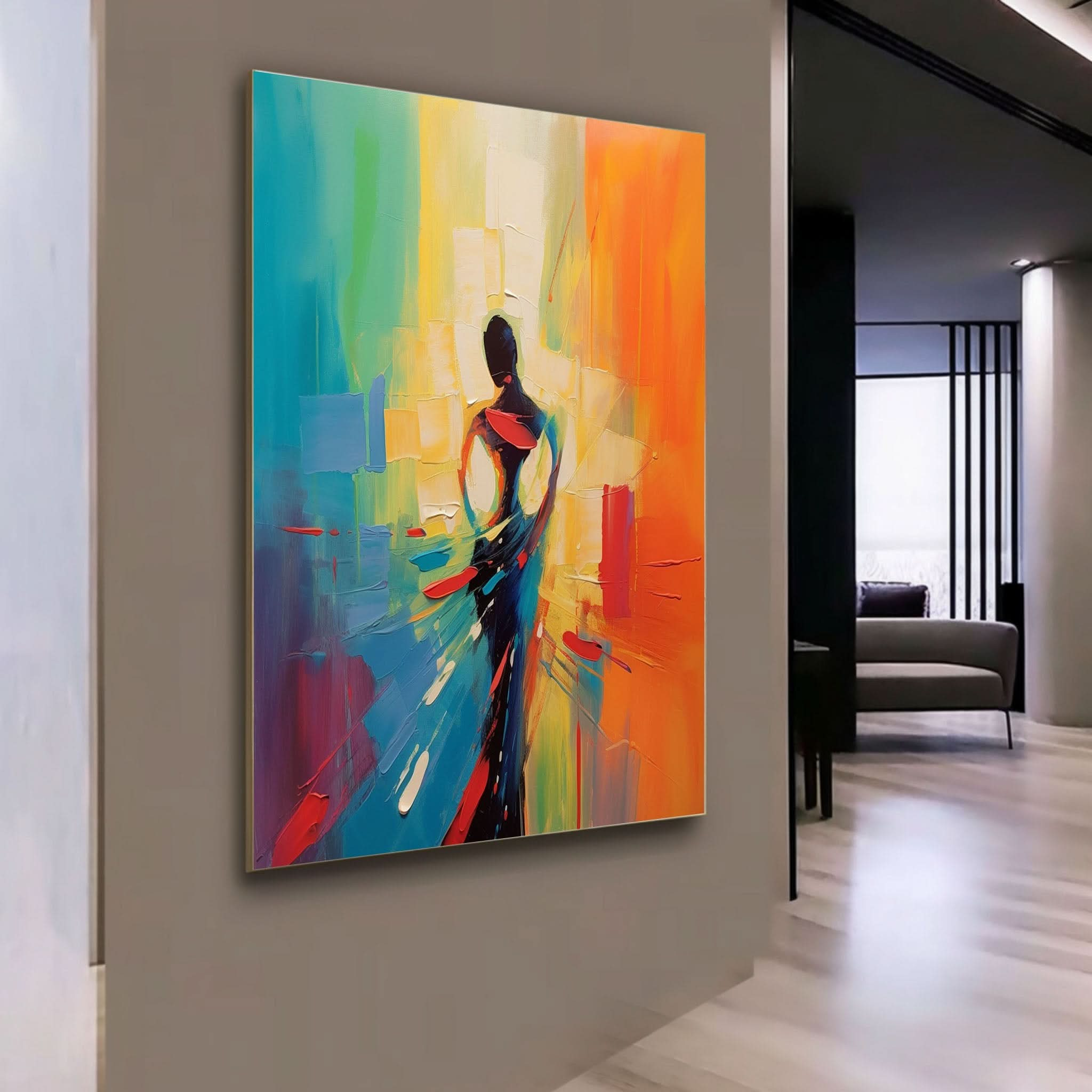 Pretty Dancer Palette Abstract Art Pretty Dancer Oil Painting Abstract Woman Bedroom Wall Art Decor