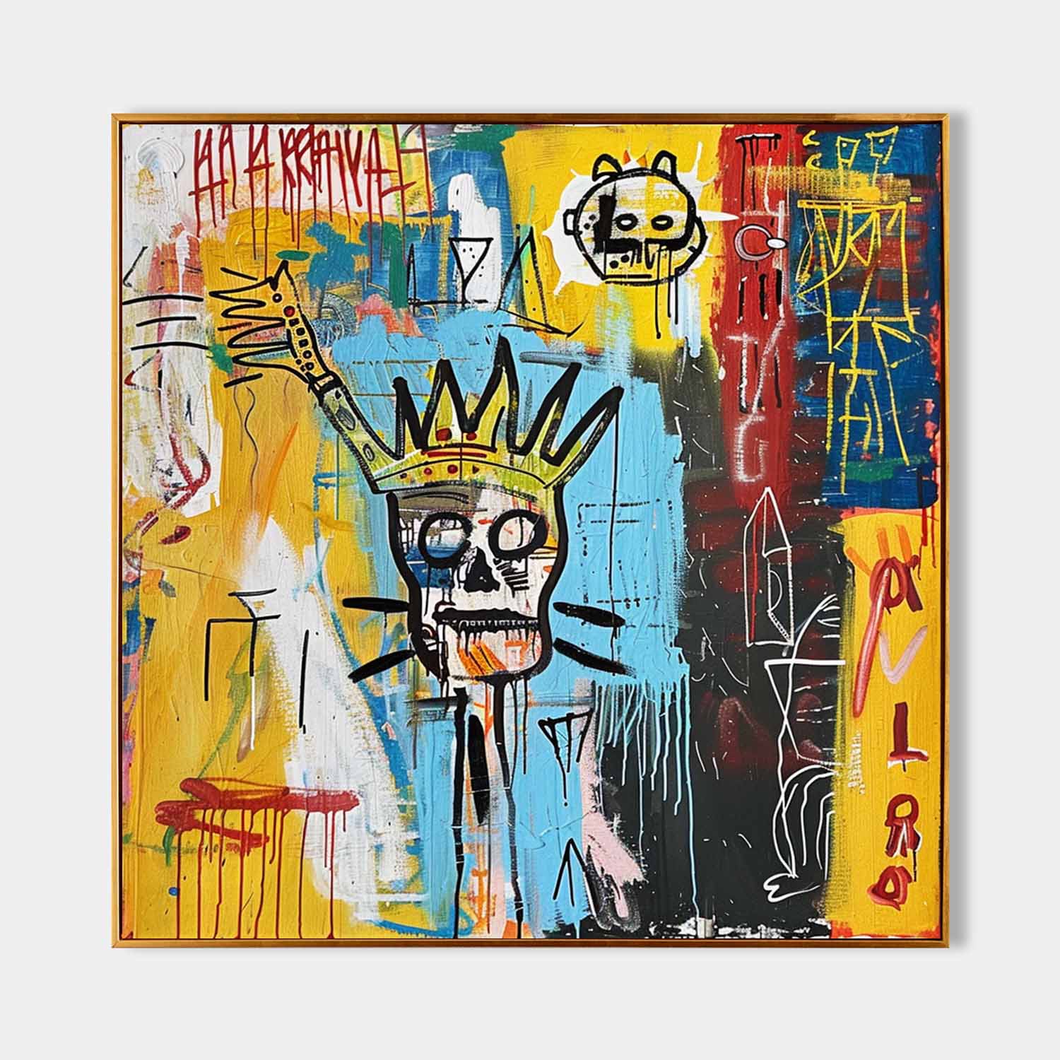 Basquiat Artist Basquiat Abstract Art for Sale Cool Skull Graffiti Canvas Wall Art Graffiti Street Art Abstract