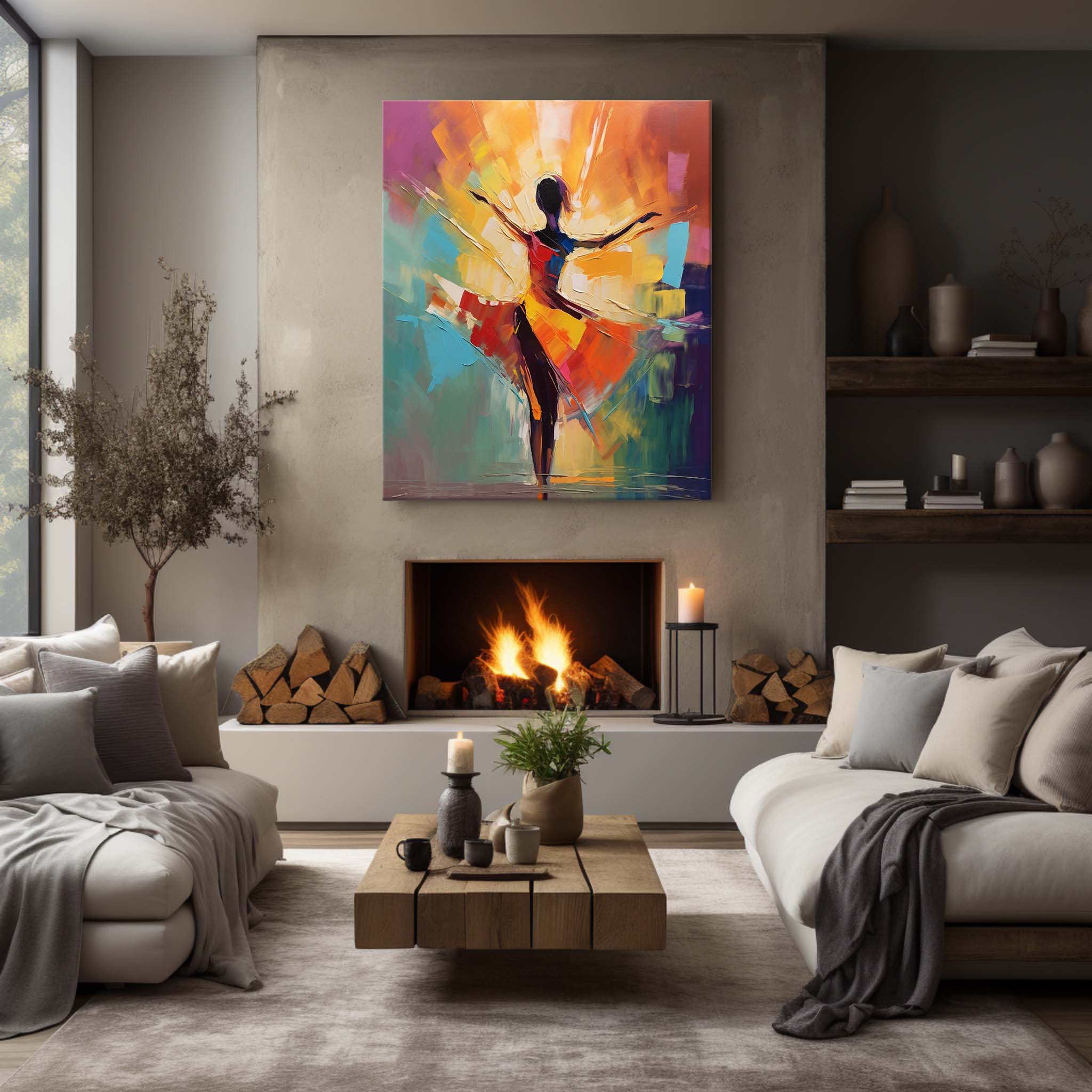 Dancing Girl Palette Art on Canvas Palette Dancing Girl Oil Painting Dancer Palette Wall Art Decor