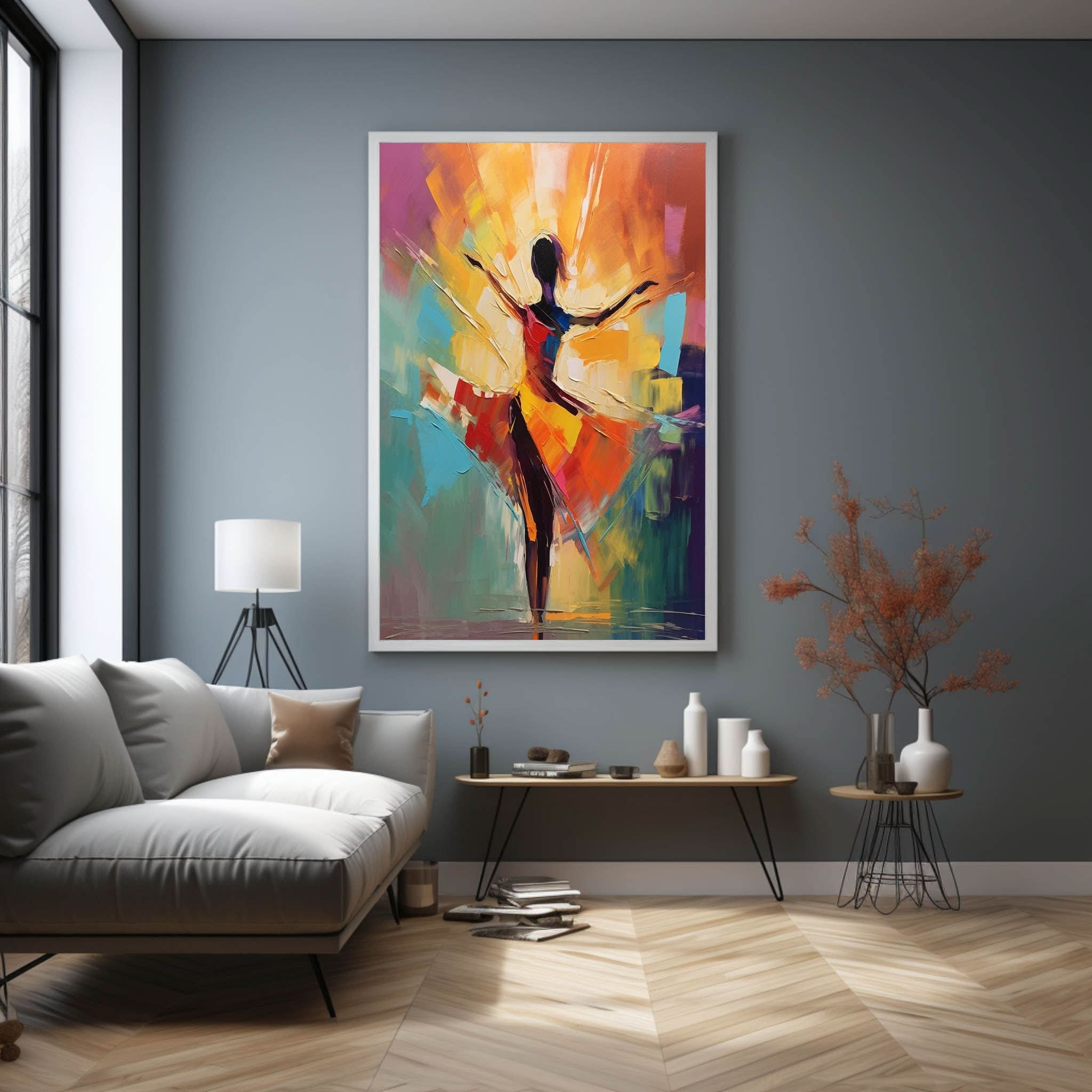 Dancing Girl Palette Art on Canvas Palette Dancing Girl Oil Painting Dancer Palette Wall Art Decor