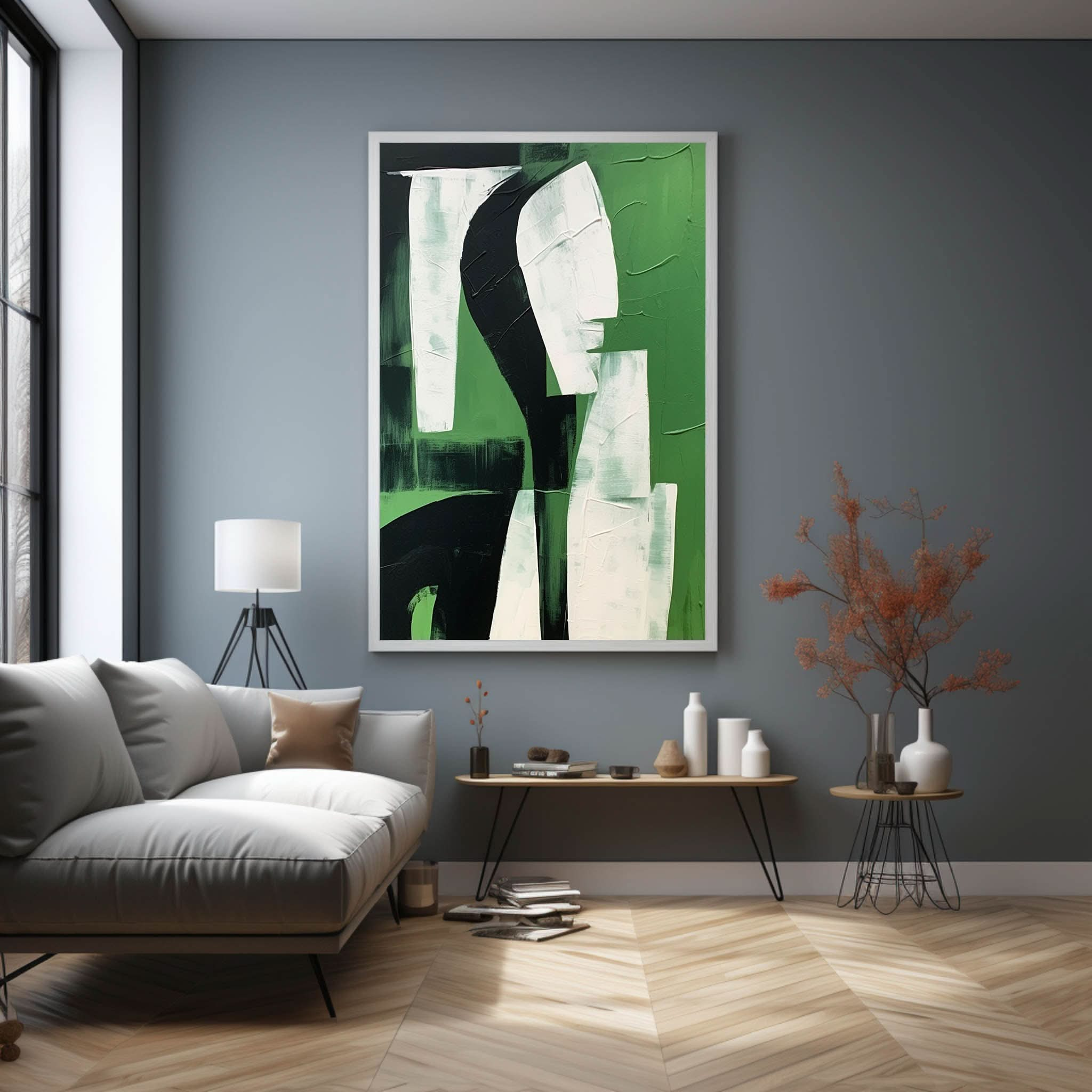 Green Contemporary Minimalist Art Green Abstract Minimalist Oil Painting Green Abstract Art Canvas