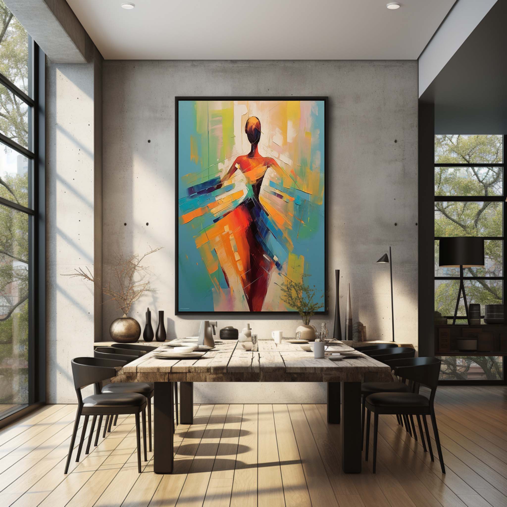 Dancing Girl Abstract Canvas Art Abstract Dancing Lady Canvas Wall Art Decor Palette Oil Painting