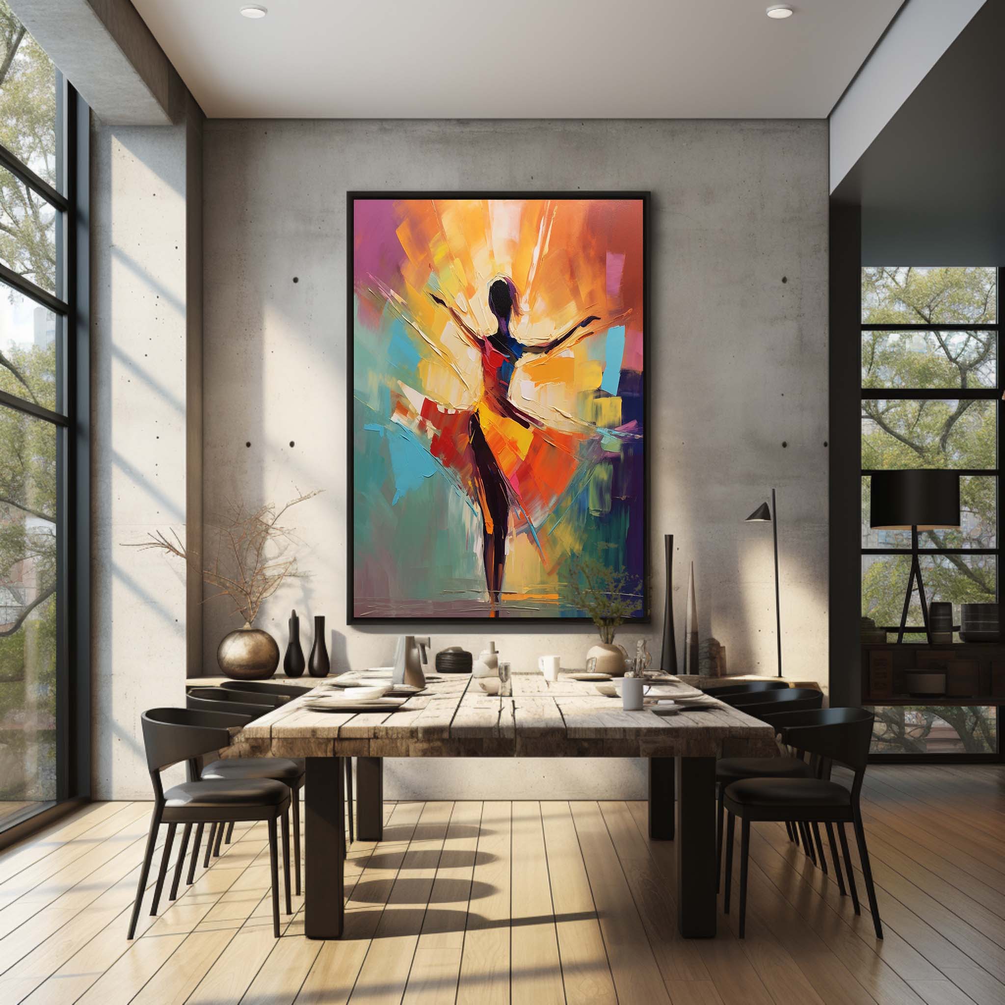 Dancing Girl Palette Art on Canvas Palette Dancing Girl Oil Painting Dancer Palette Wall Art Decor