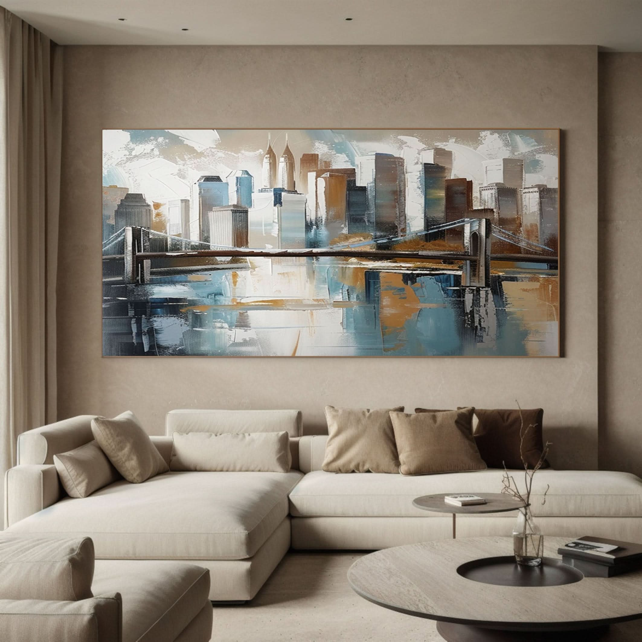 Urban Reflections Wall Art Large Canvas for Sophisticated Interiors #ULA 004