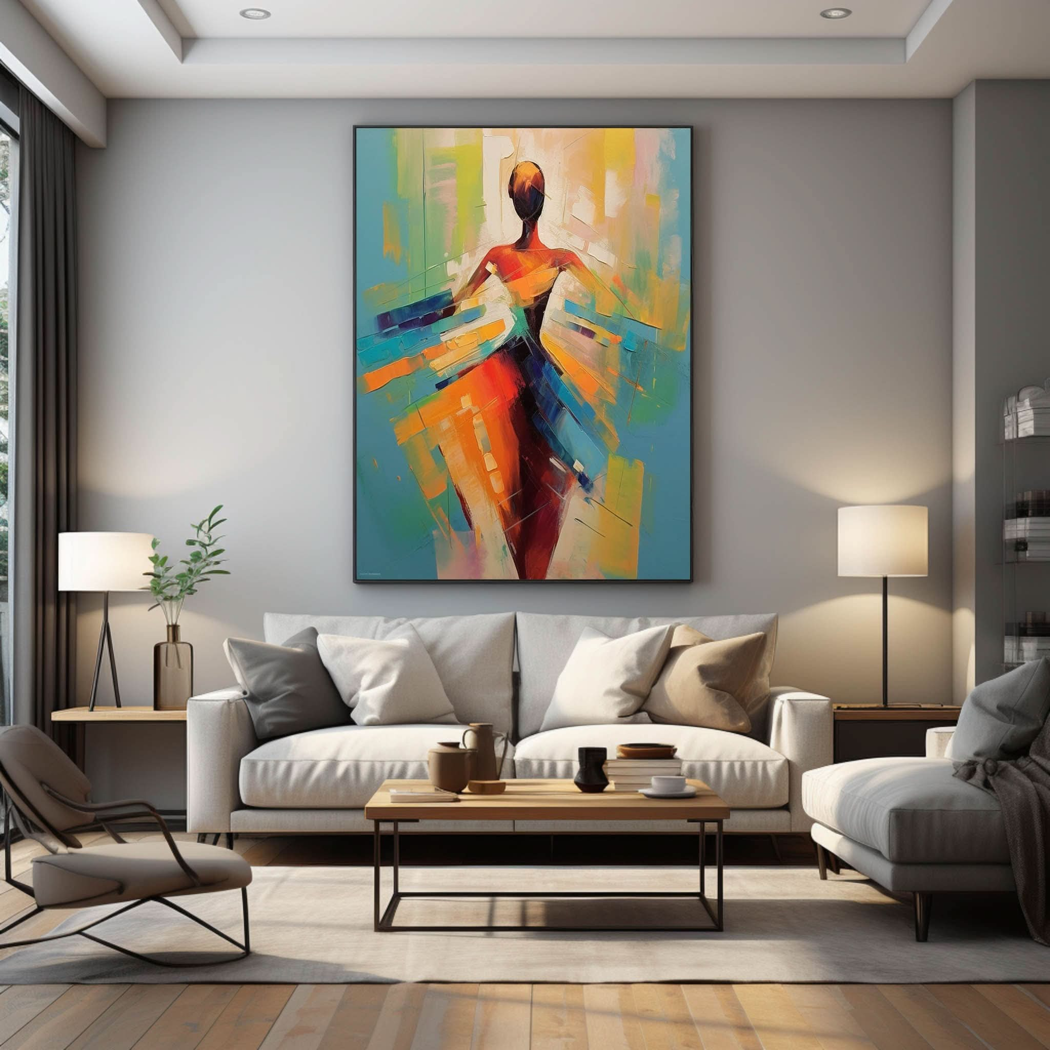 Dancing Girl Abstract Canvas Art Abstract Dancing Lady Canvas Wall Art Decor Palette Oil Painting