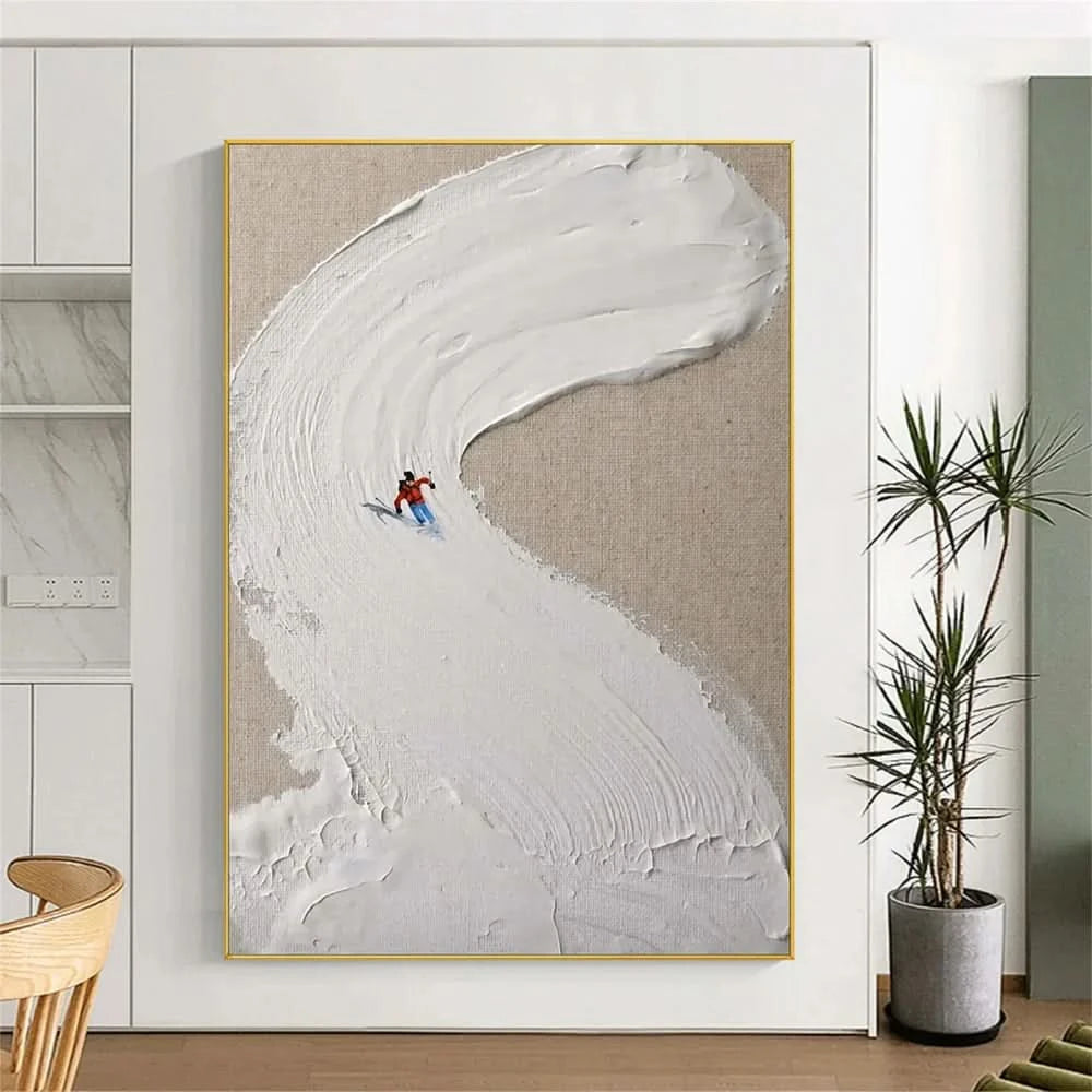 White Sport Art Minimalist Textured Wall Art #SA009