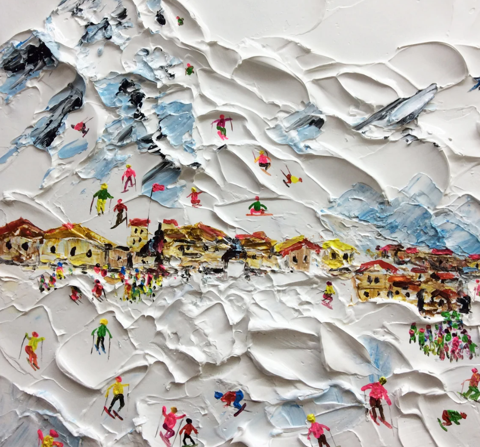 Large Snow Mountain Skier 3D Painting Snow Mountain Canvas Art Snow Mountain Landscape Painting