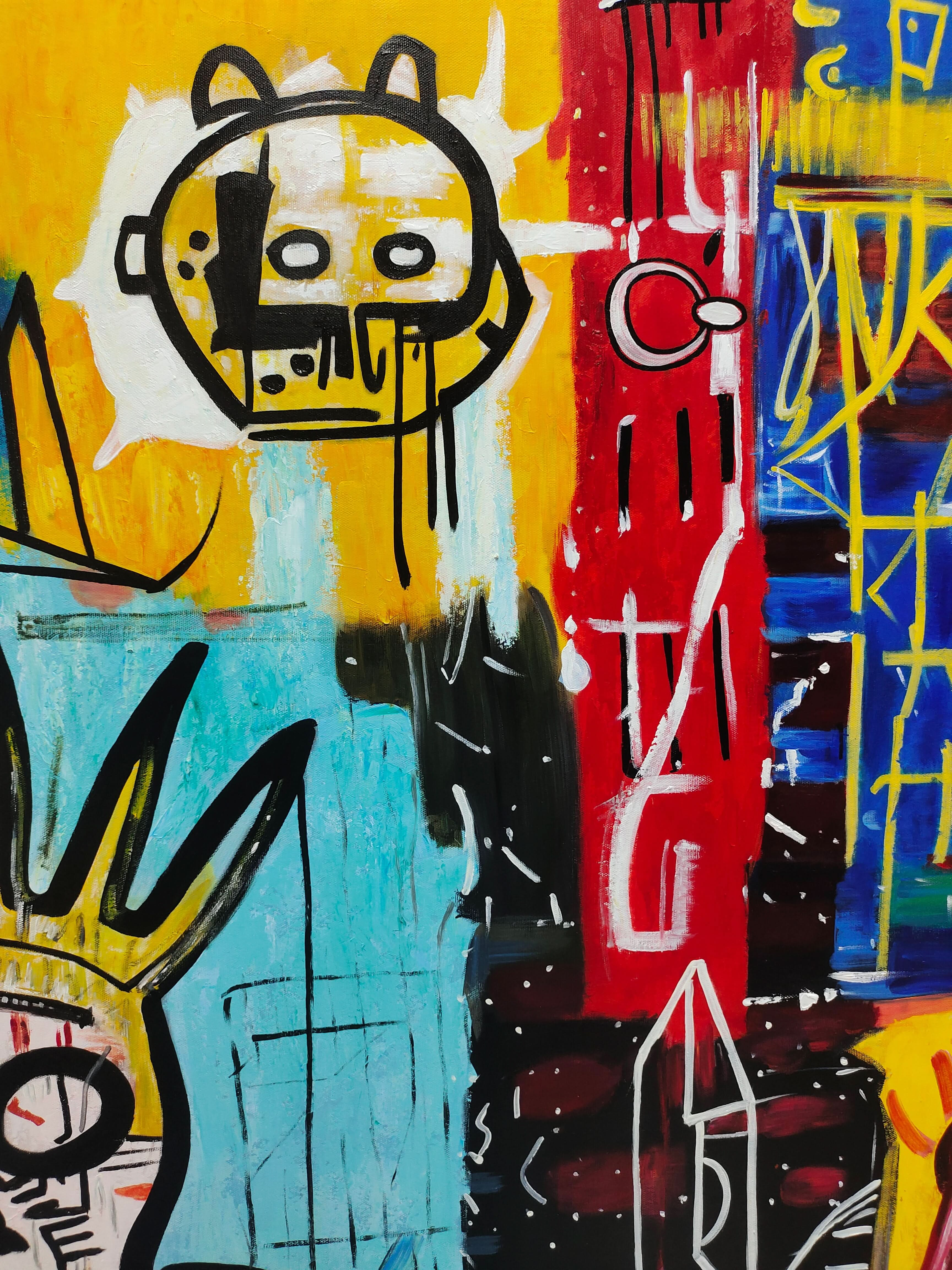 Basquiat Artist Basquiat Abstract Art for Sale Cool Skull Graffiti Canvas Wall Art Graffiti Street Art Abstract