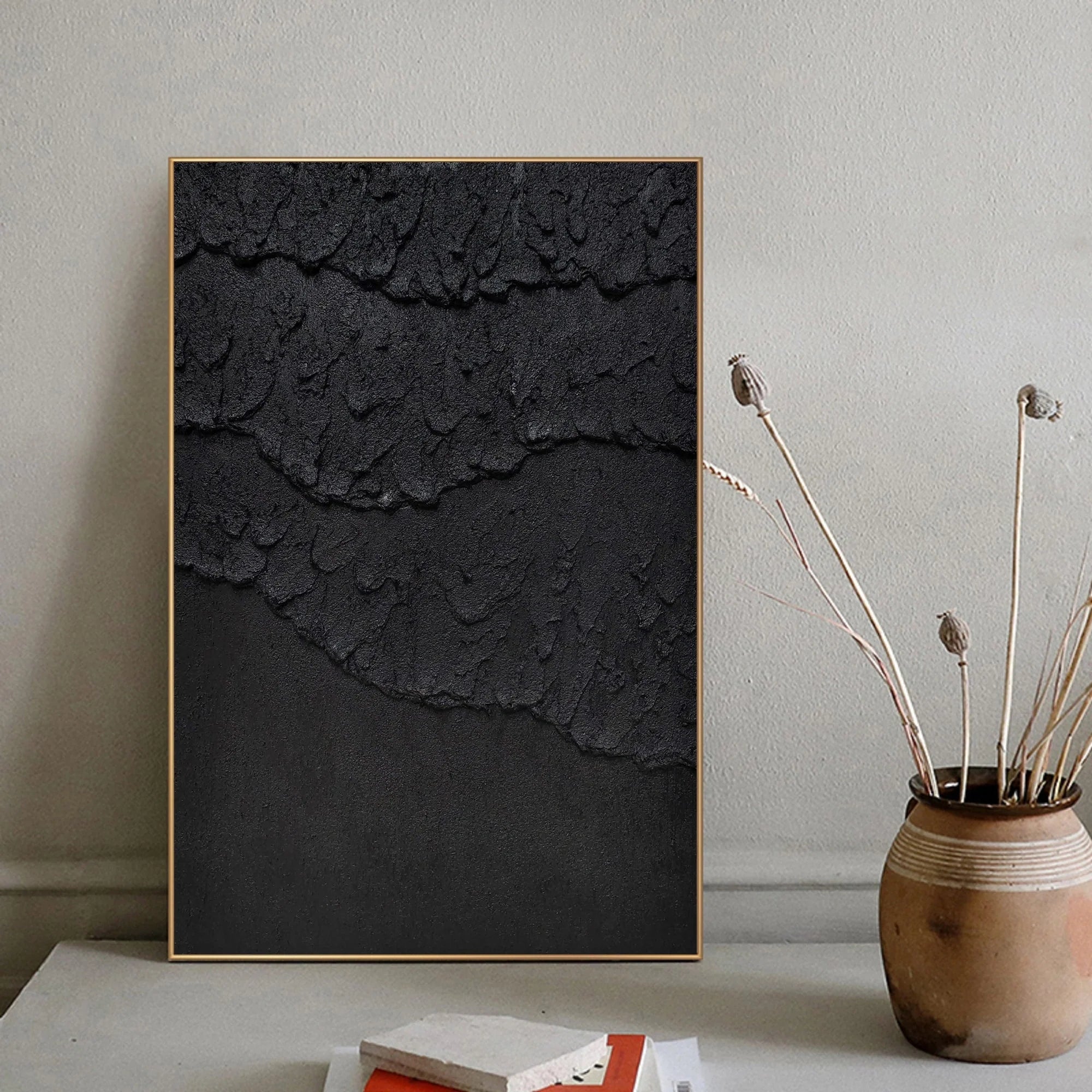 Plaster Sea Slaps Minimalist Painting Original Large Wall Decor