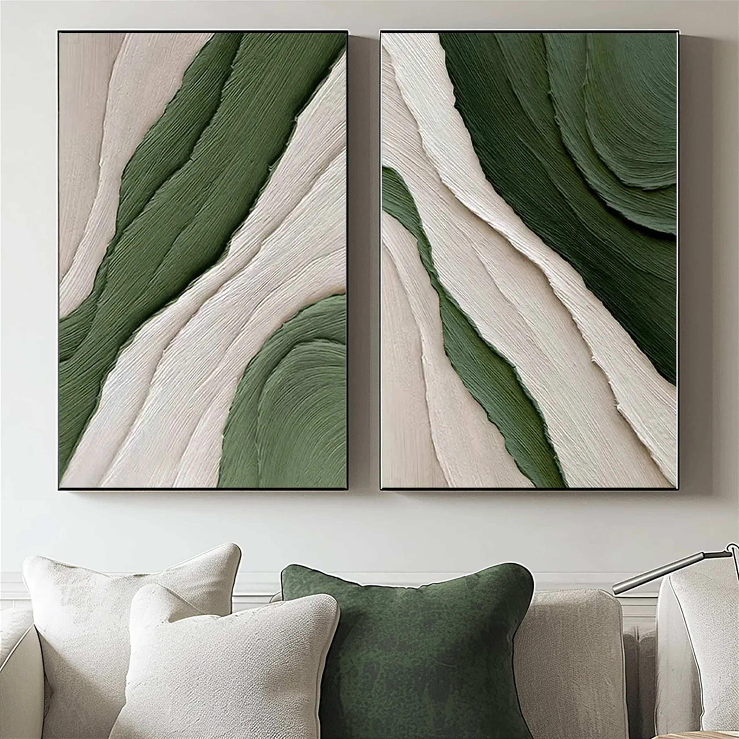 Blue & Green Abstract Set of 2 #BG047