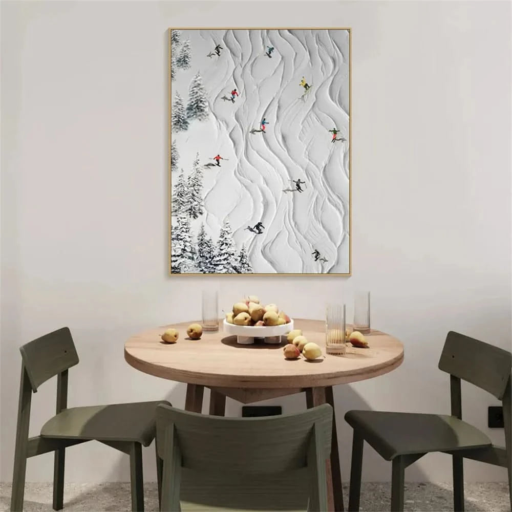 White Sport Art Minimalist Textured Wall Art #SA007