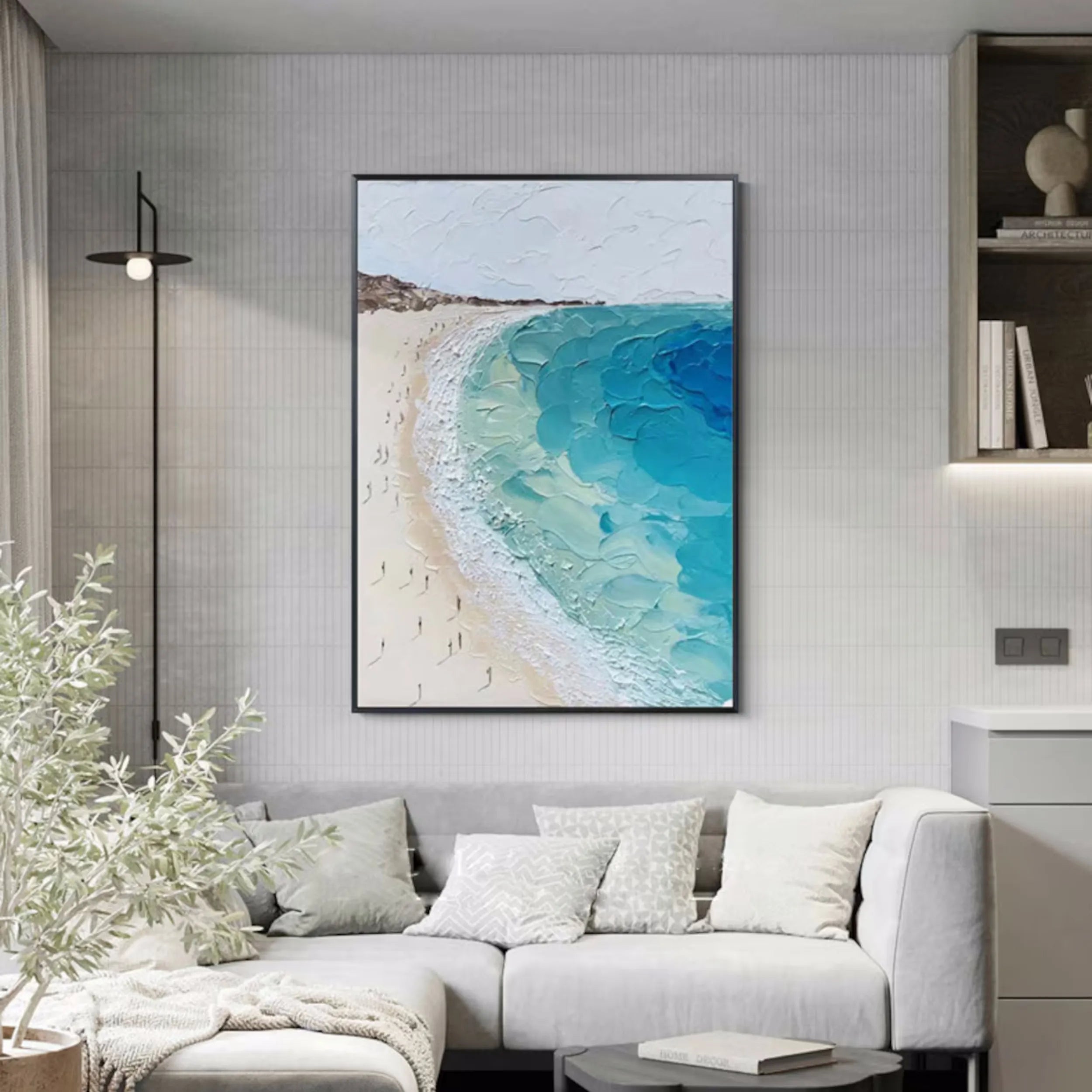 Seascape and Snowy Peak Painting #SP026