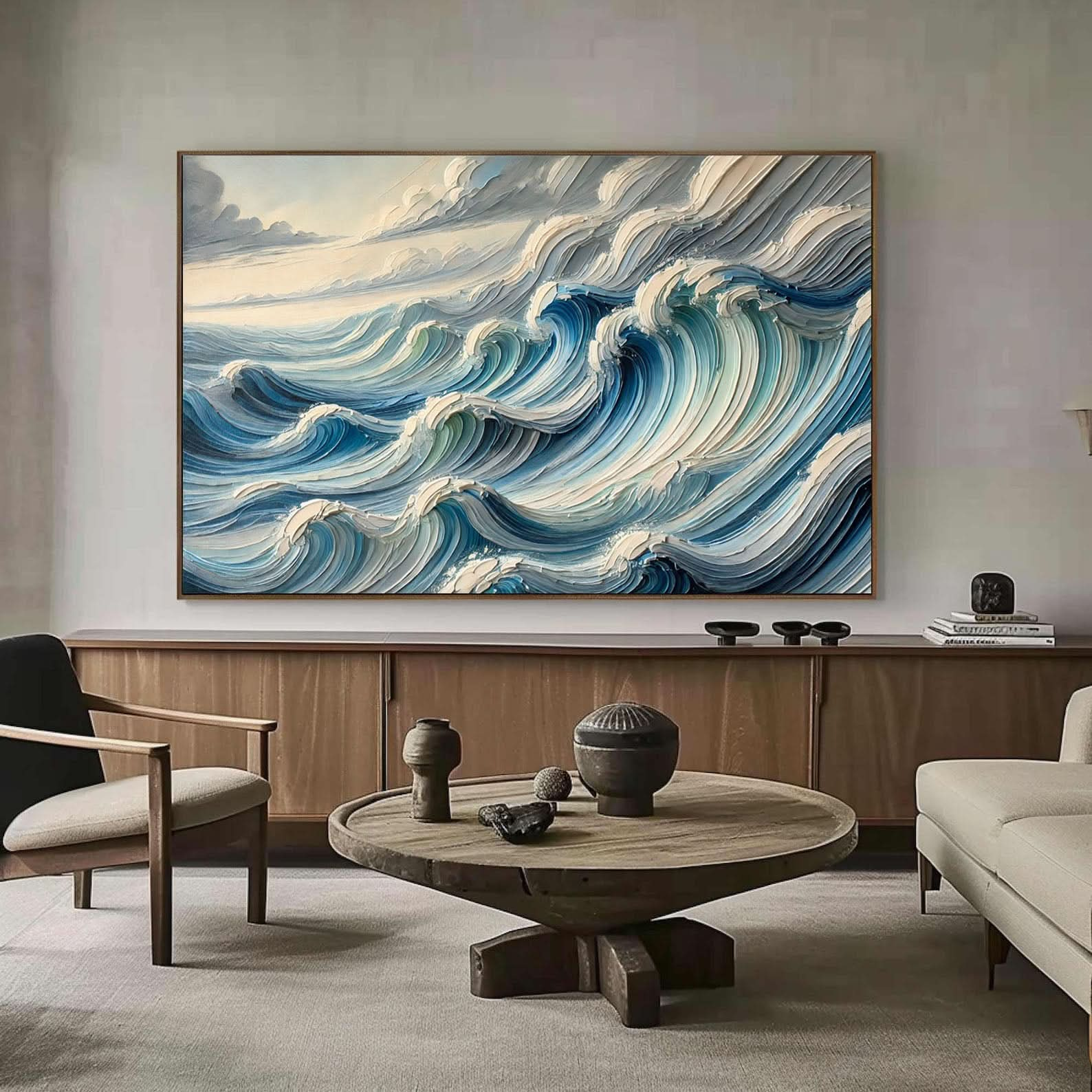 Majestic Ocean Wave Canvas Art Large Coastal Decor for Living Room #OS 080