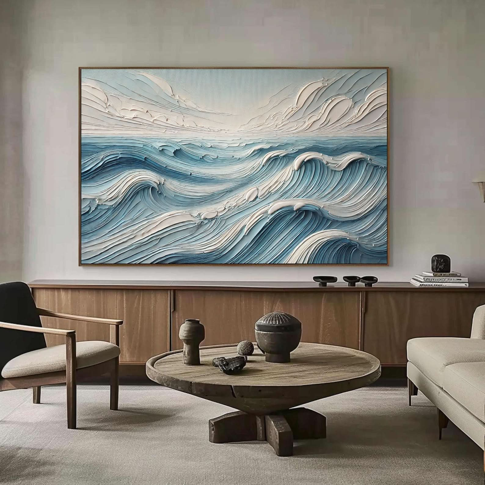 Majestic Ocean Wave Canvas Art Large Coastal Decor for Living Room #OS 081