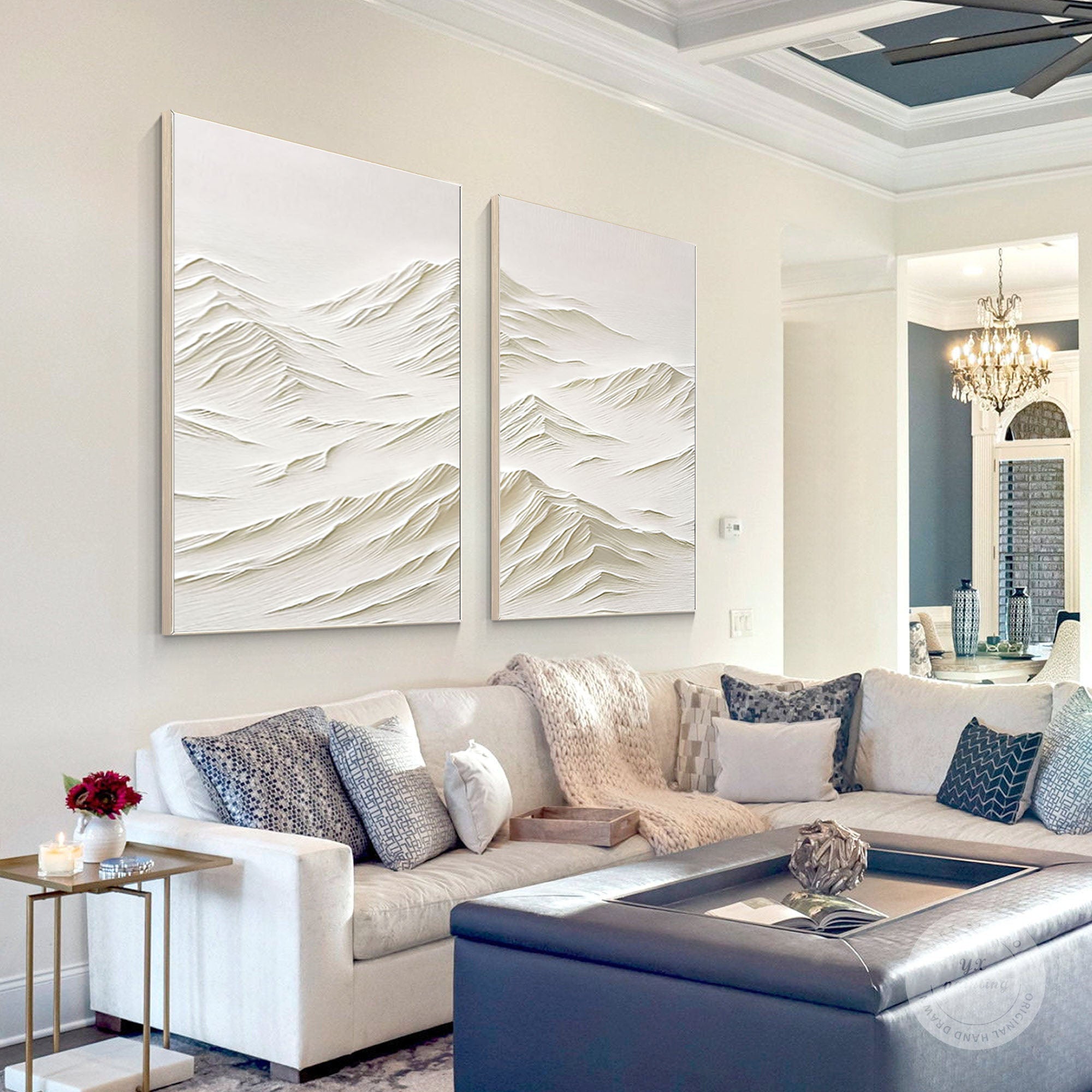 White Minimalist Painting Set Of 2 #WMS 001