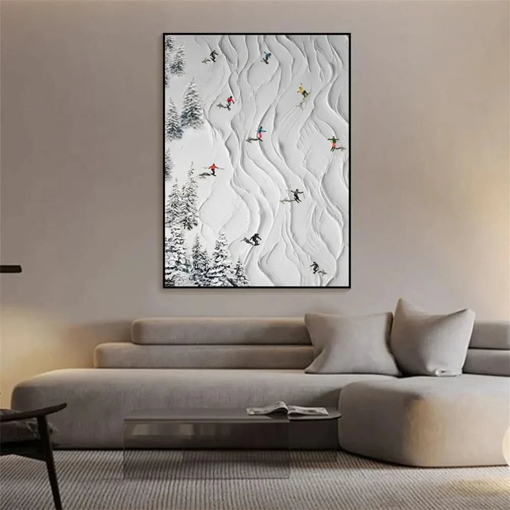 White Sport Art Minimalist Textured Wall Art #SA007