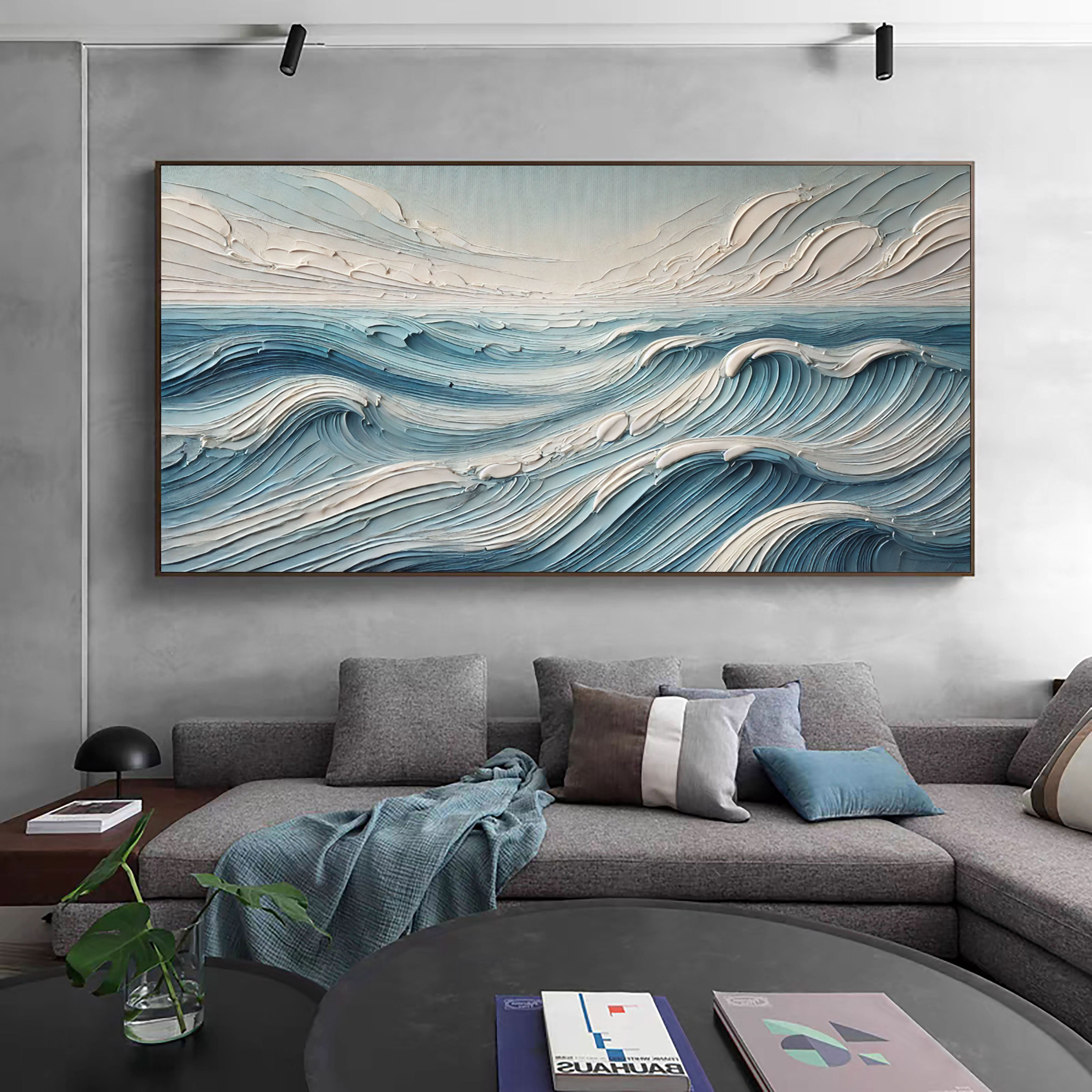 Majestic Ocean Wave Canvas Art Large Coastal Decor for Living Room #OS 081