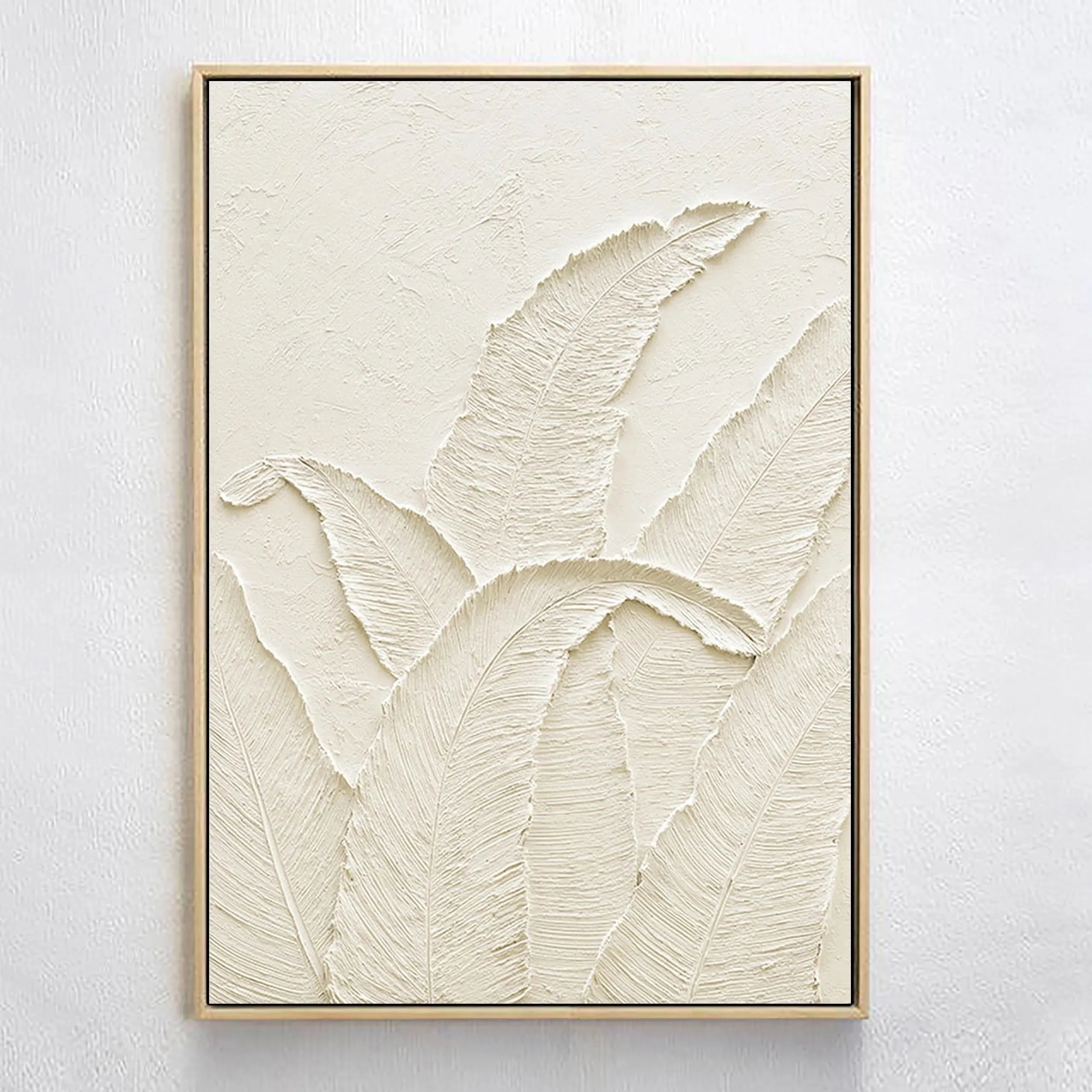 3D Textured Plaster Minimalist Painting White Wall Decor