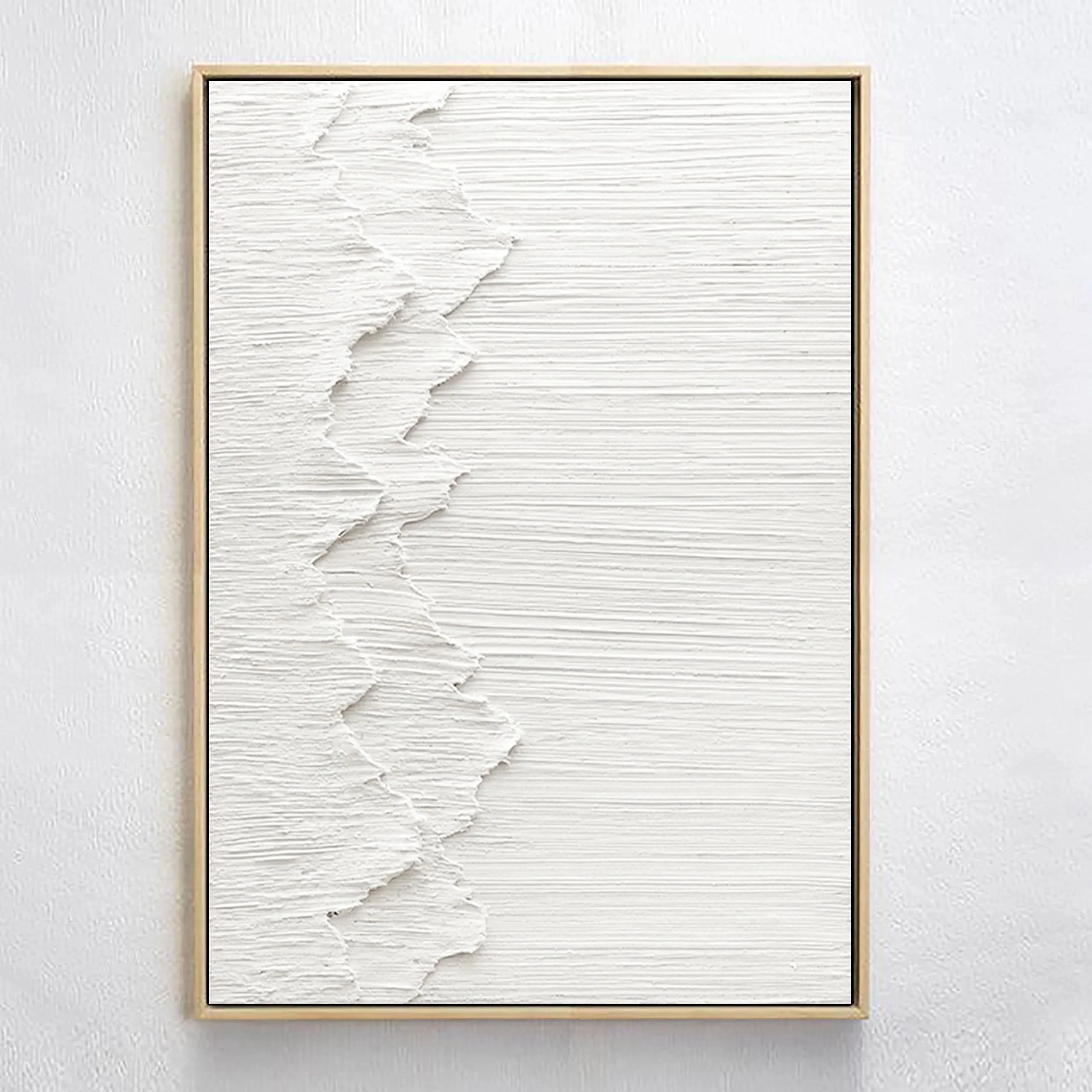 Plaster Art Minimalistic Wave Painting Wall Decor for Living Room/Bedroom