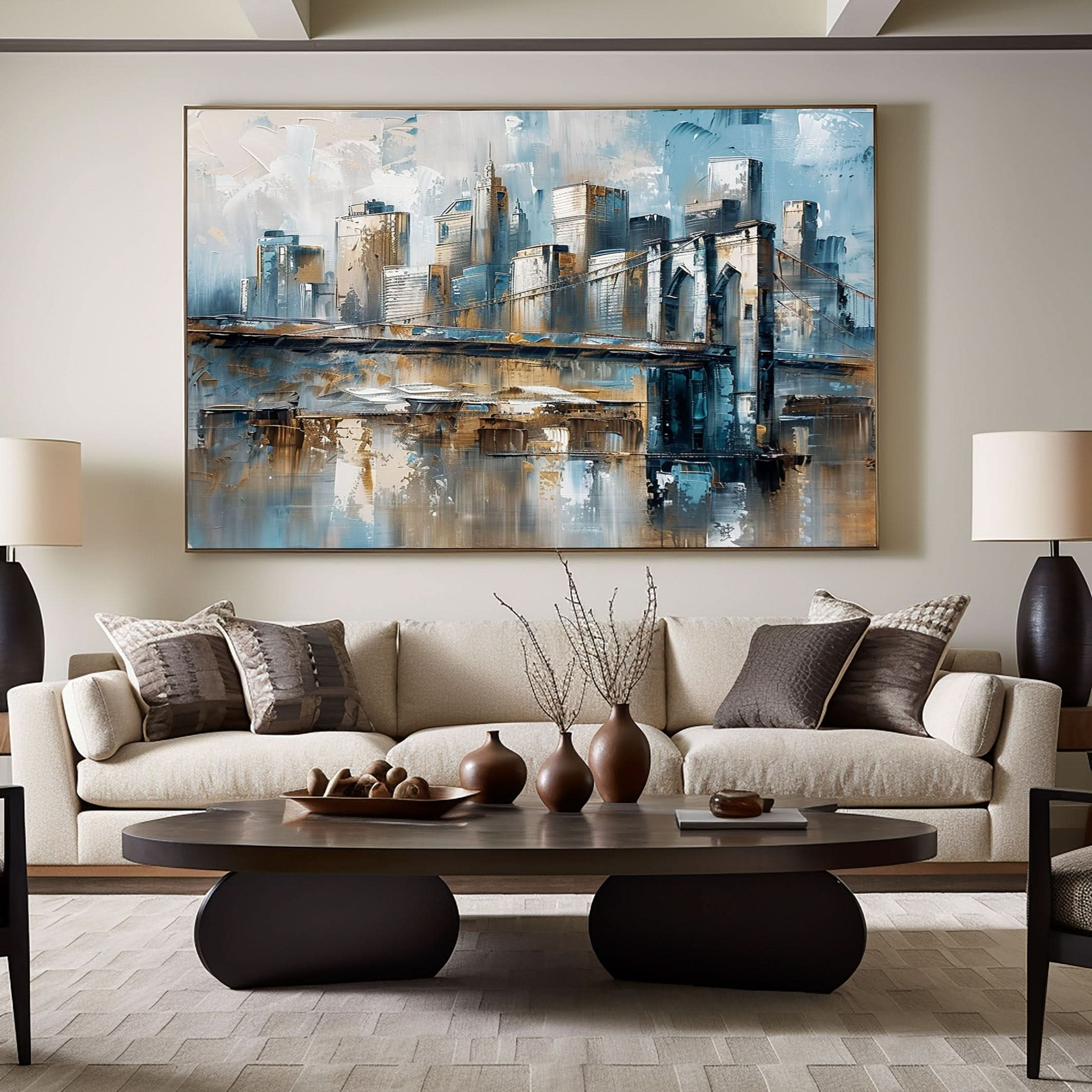 Urban Reflections Wall Art Large Canvas for Sophisticated Interiors #ULA 003