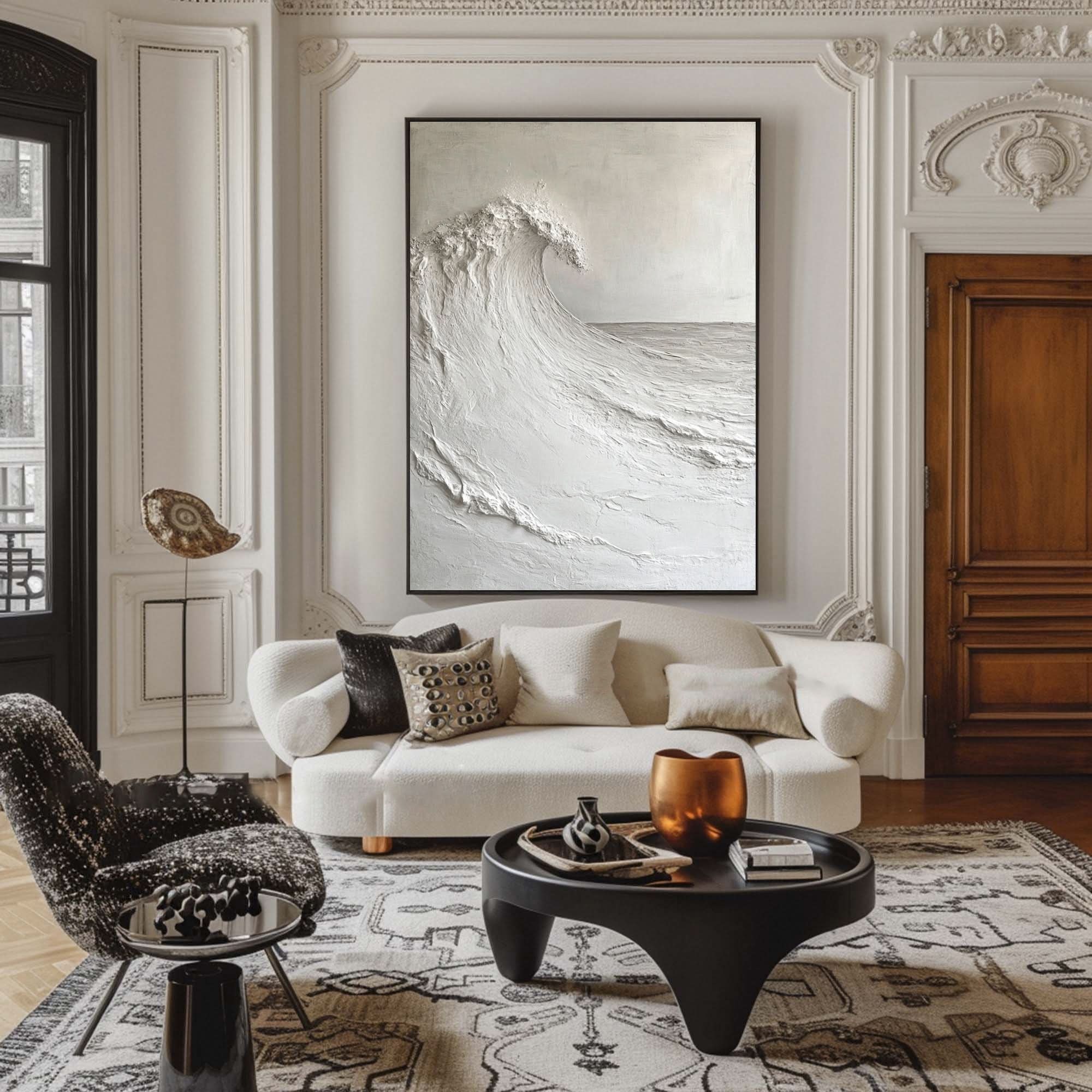 Handcrafted Ocean Wave Painting with Textured 3D Details #BBM 038