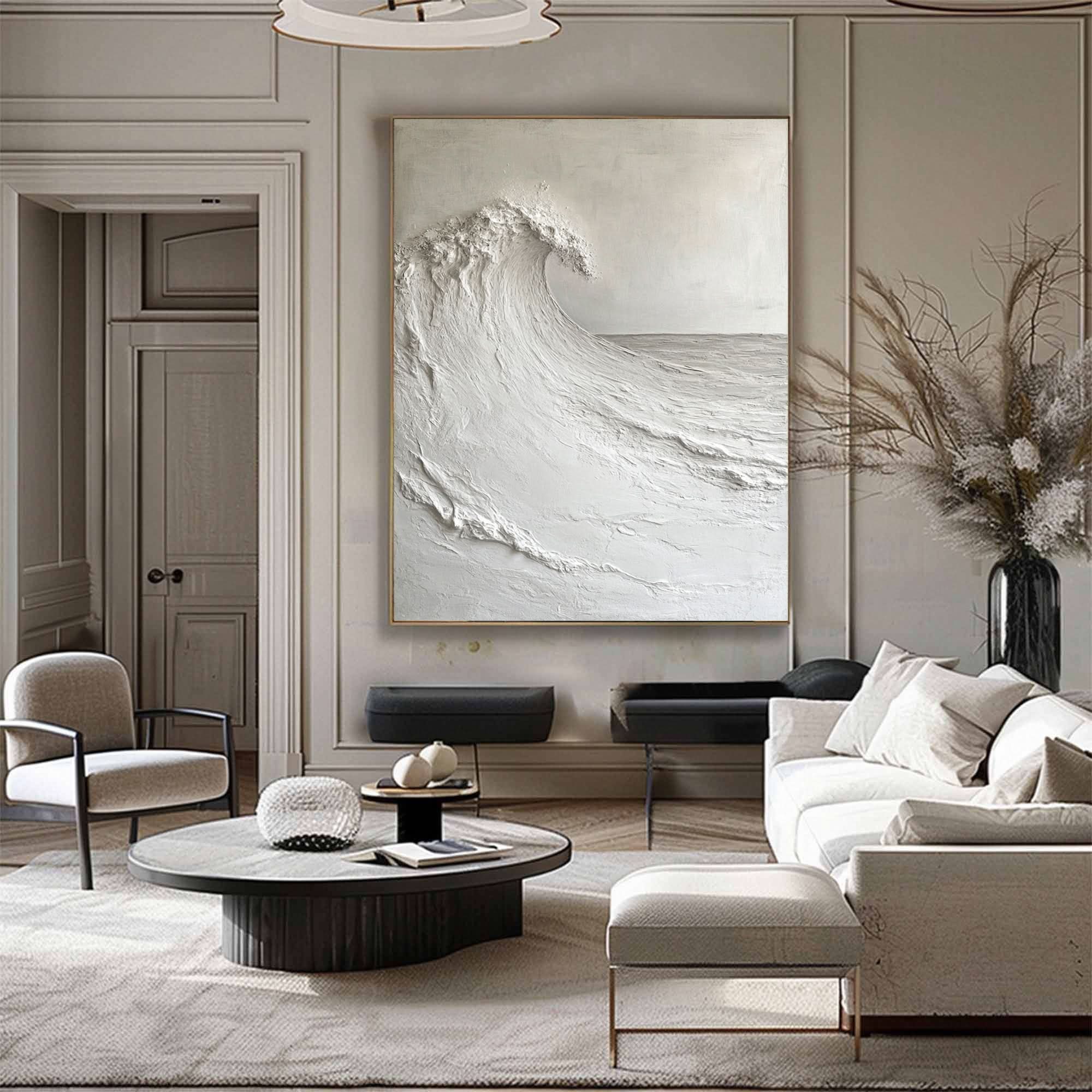 Handcrafted Ocean Wave Painting with Textured 3D Details #BBM 038