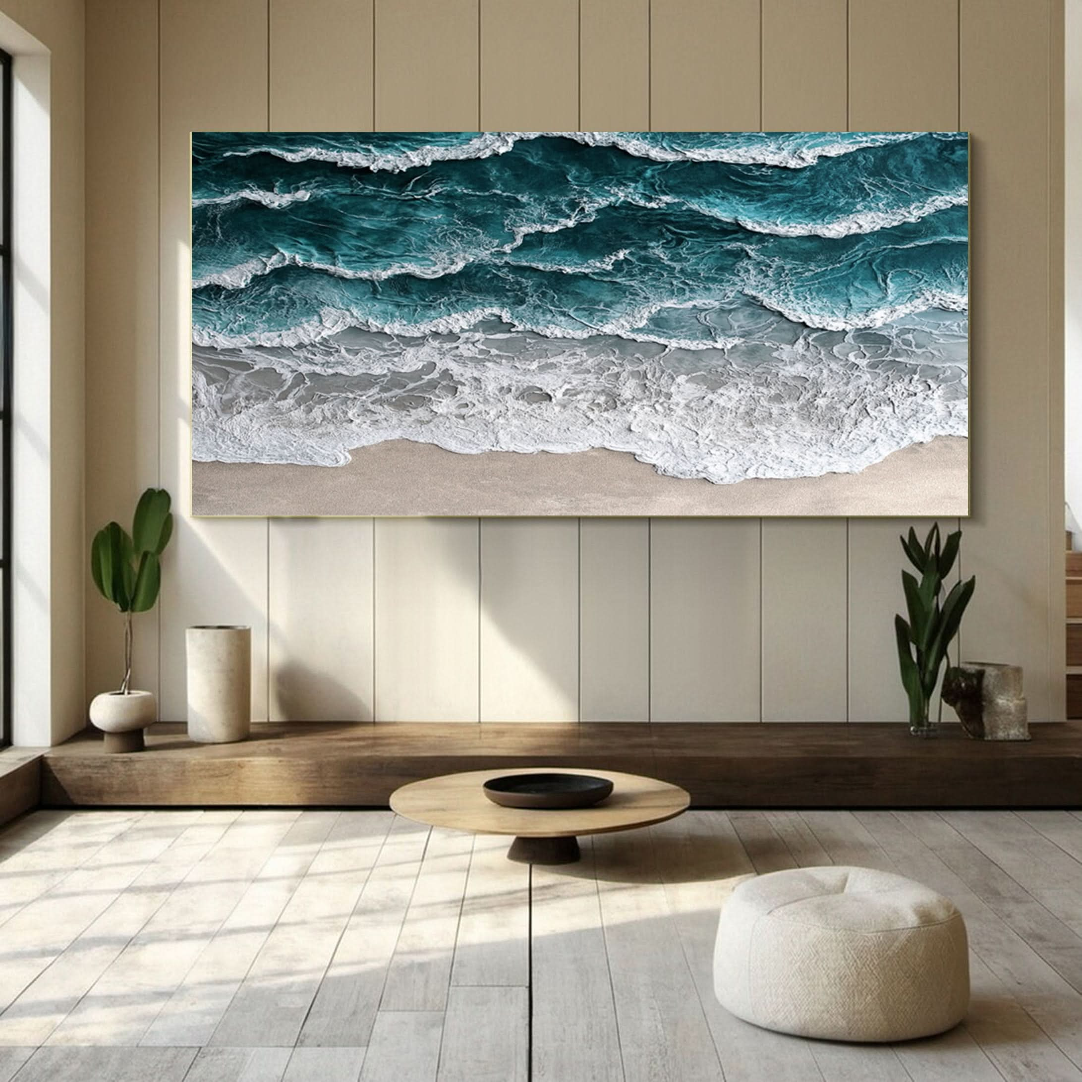 Large Textured Seascape Painting for Living Room Wall Art #OS 031