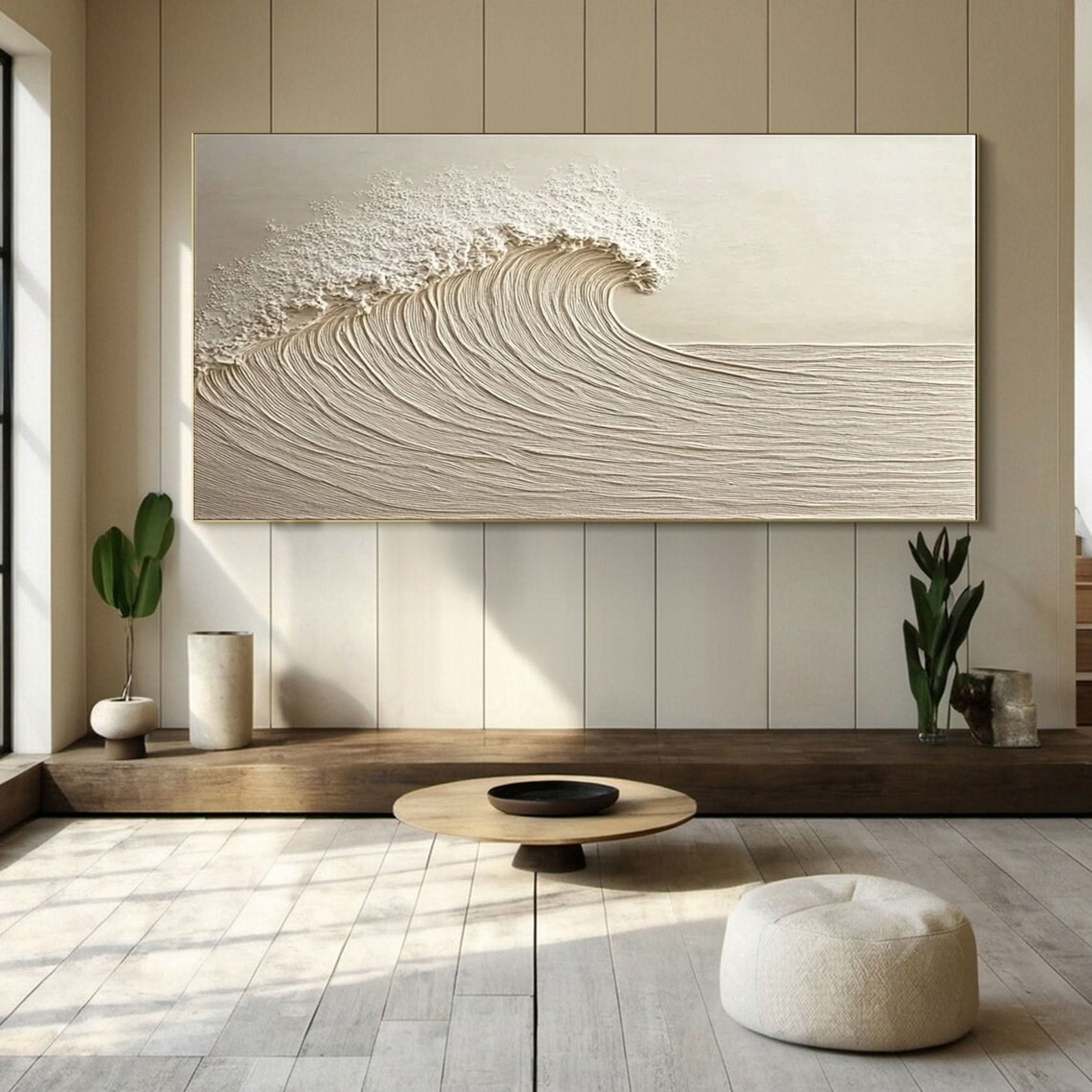 Dynamic Ocean Wave Canvas Art Textured Sea Painting #OS 077