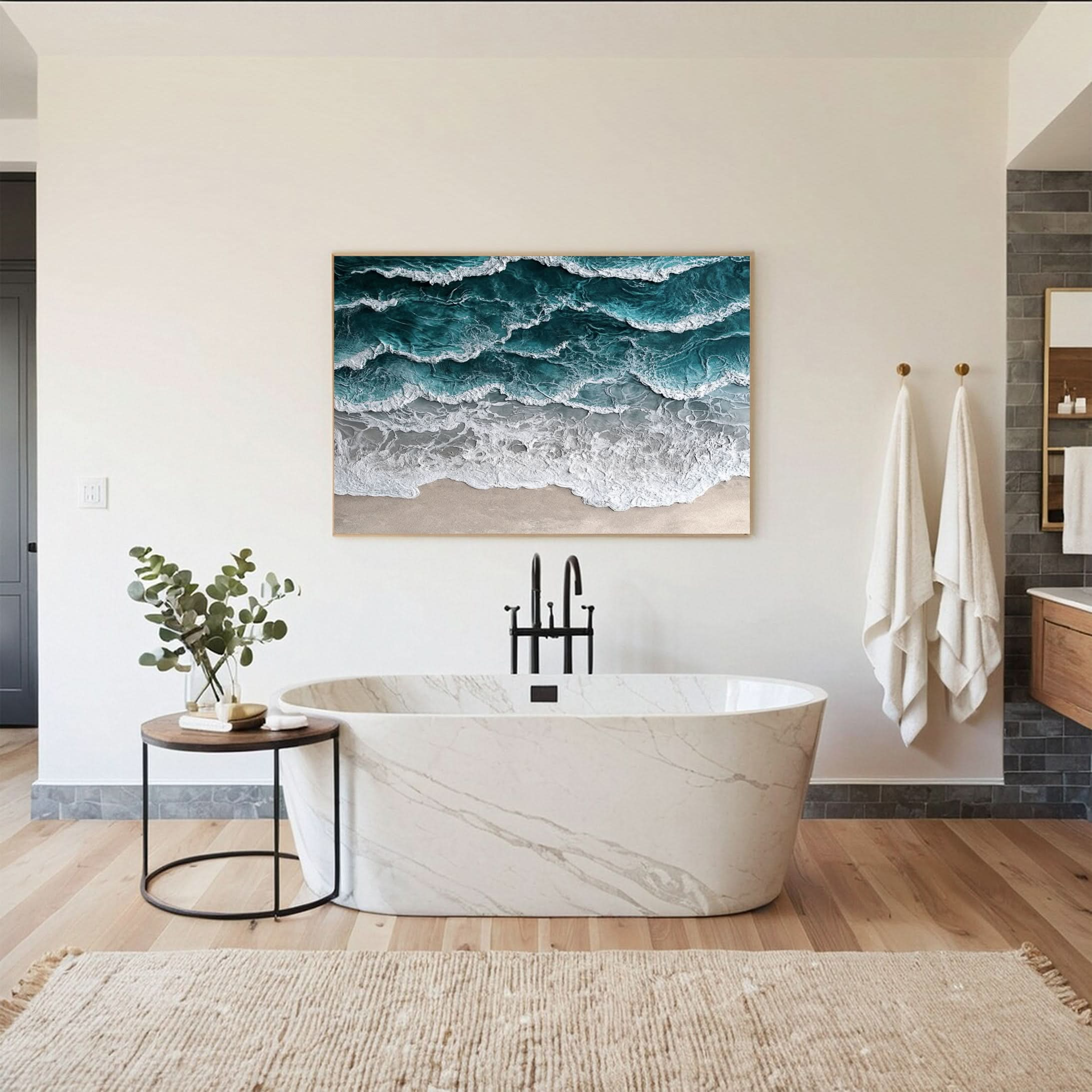 Large Textured Seascape Painting for Living Room Wall Art #OS 031