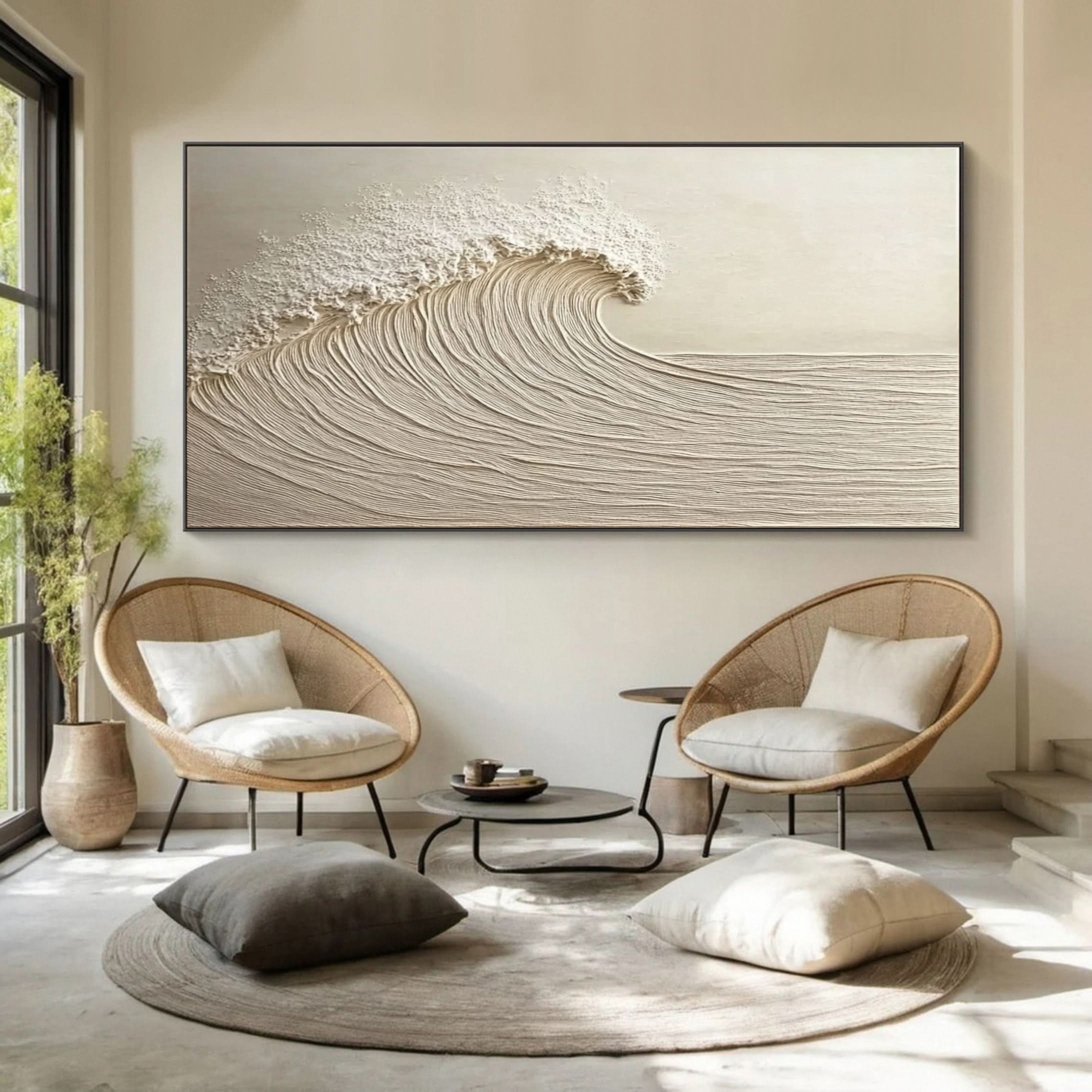 Dynamic Ocean Wave Canvas Art Textured Sea Painting #OS 077