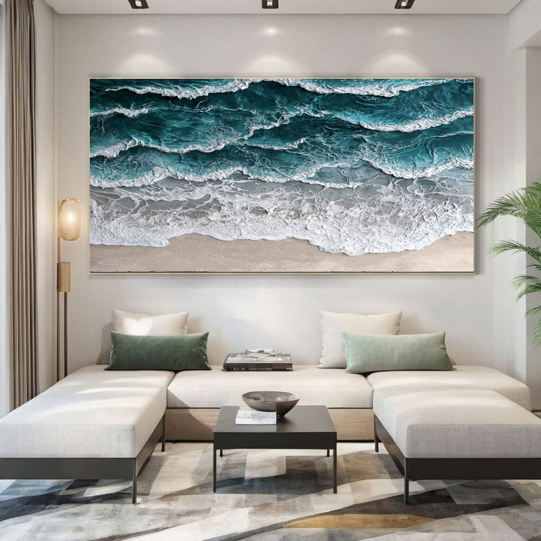 Large Textured Seascape Painting for Living Room Wall Art #OS 031