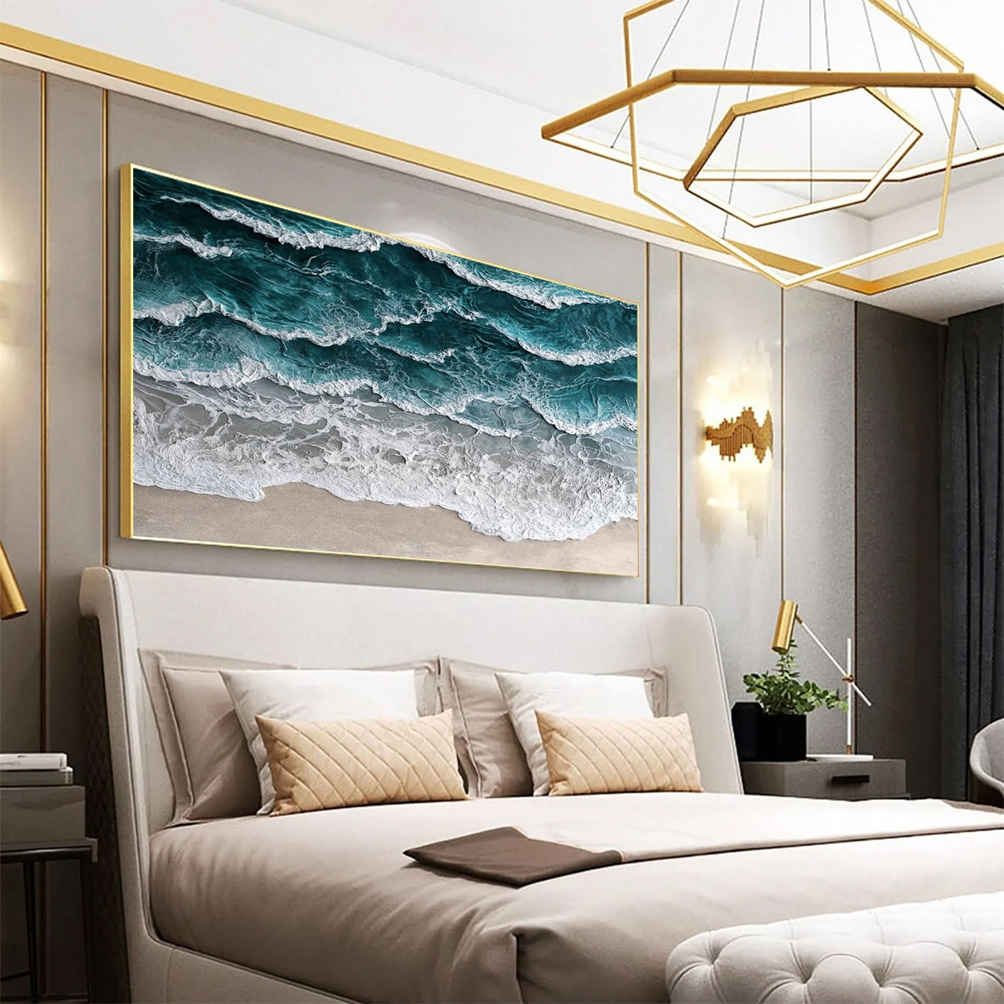 Large Textured Seascape Painting for Living Room Wall Art #OS 031