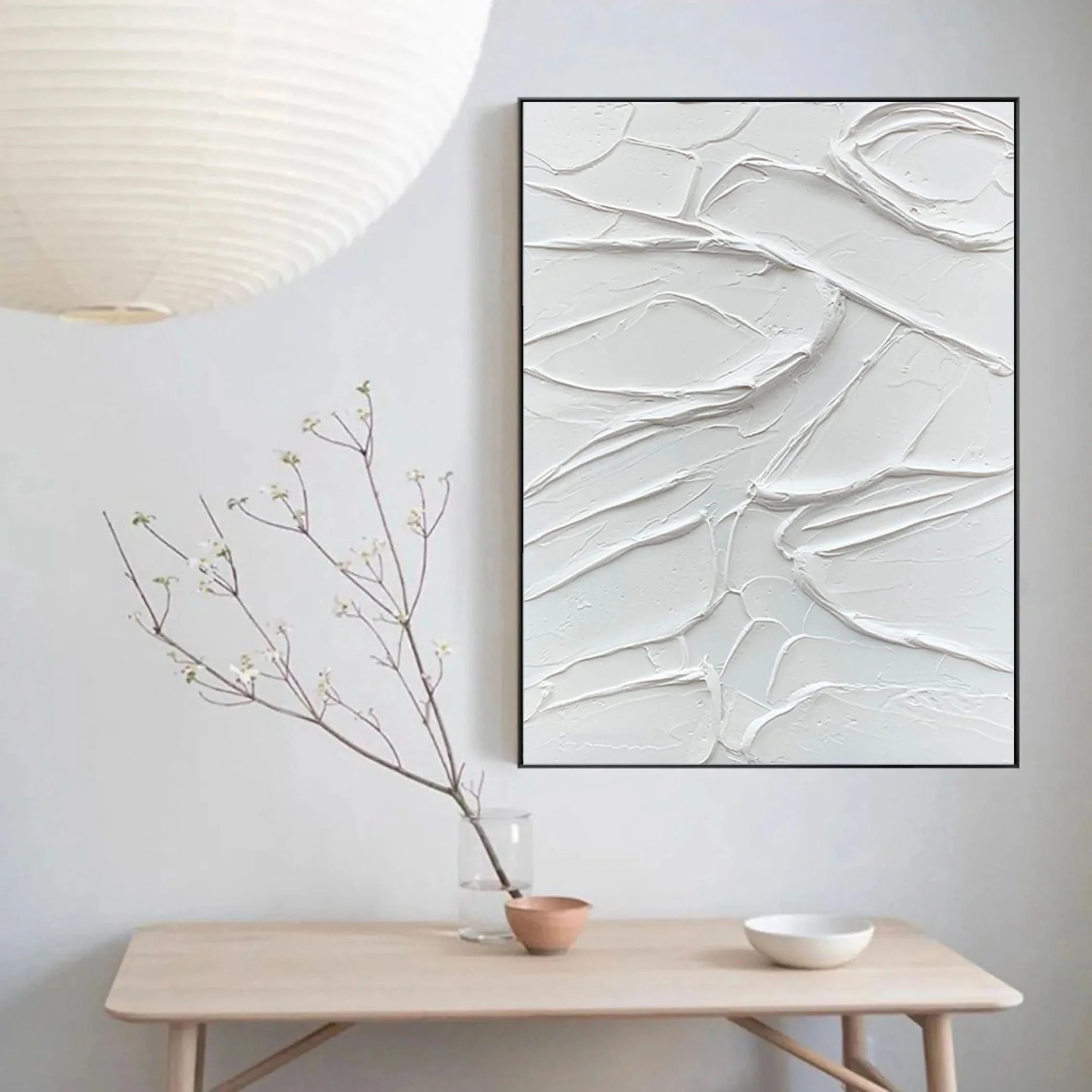 Plaster 3D Textured Minimalist Painting Original Wall Decor by Artist