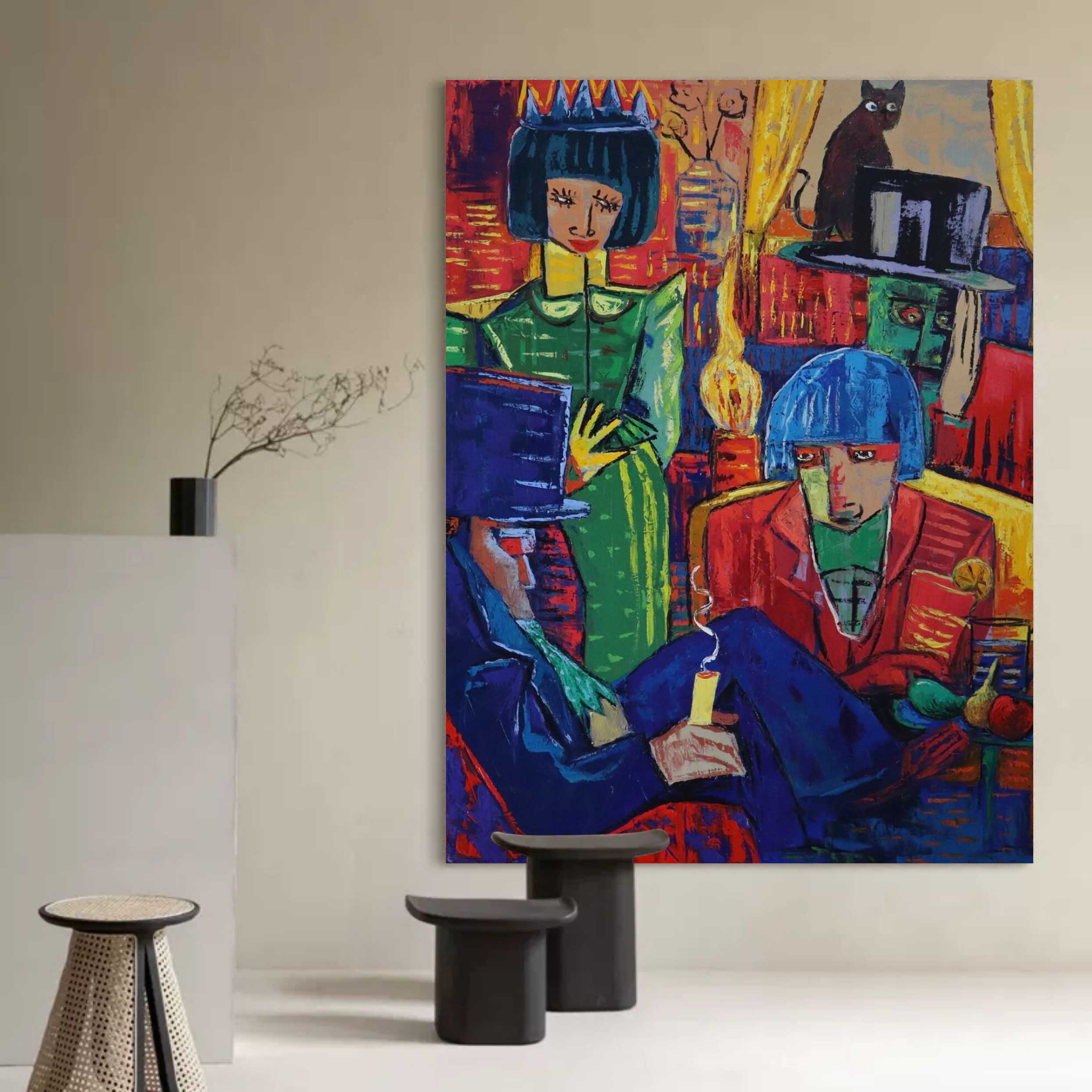 Large People Portraits Pop Art Abstract People Pop Canvas Painting Human Pop Art Canvas Pop Wall Art