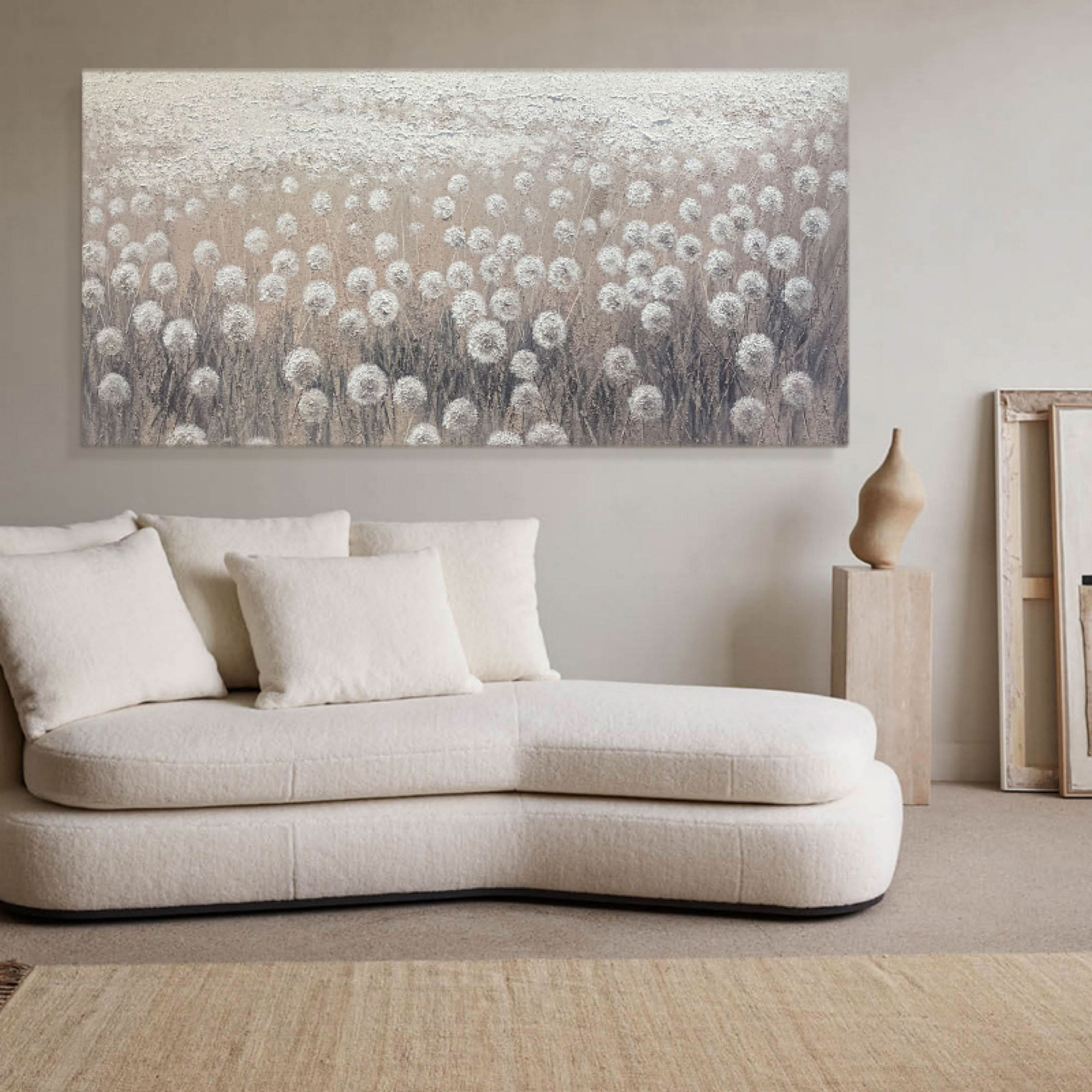 Wabi-Sabi Oil Painting Wabi-Sabi Wall Art Large Textured Canvas Painting Panoramic Plant Decorative Painting